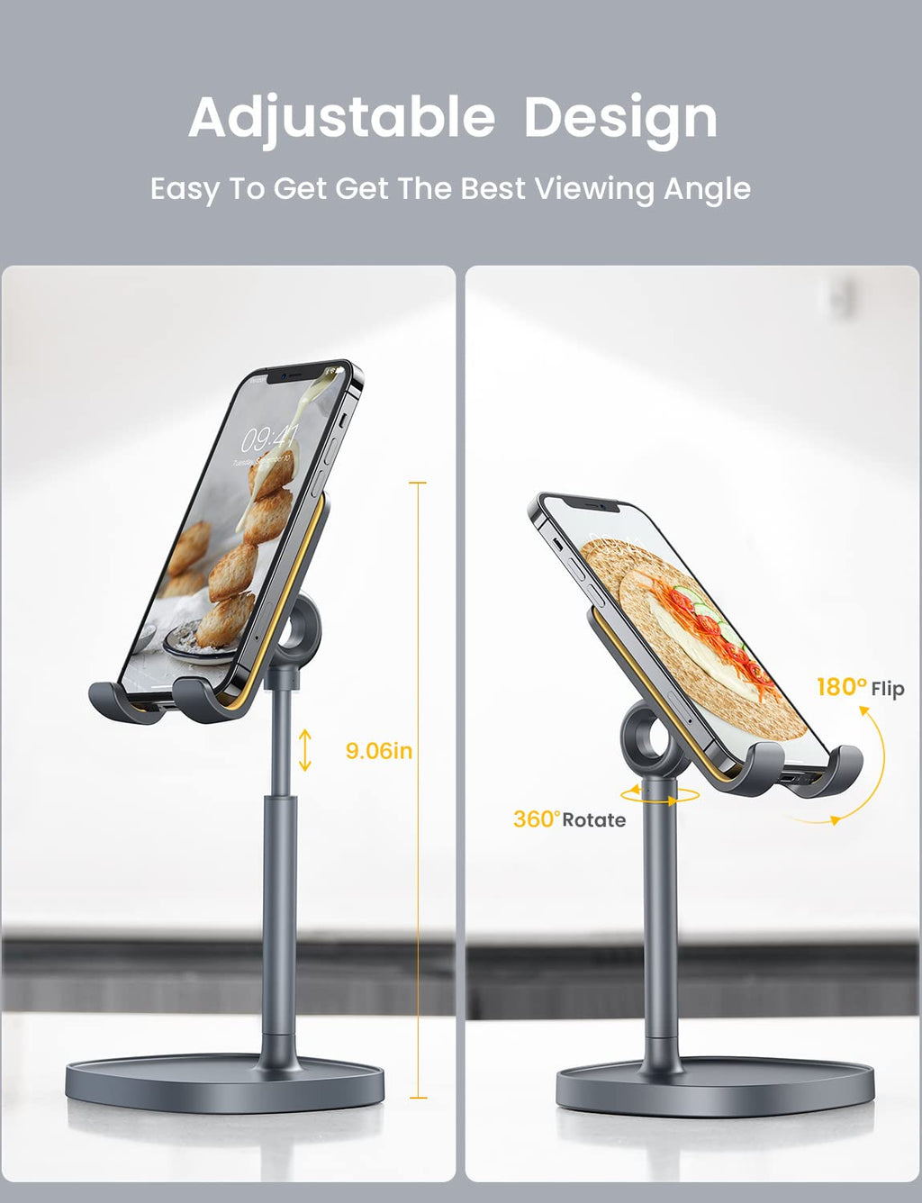 LISEN Cell Phone Stand Phone Holder for Desk Office Decor, Office Desk Accessories Women PC Gaming Essentials iPhone Stand Gadgets Men Gift for Father Fit OtterBox Case Switch iPad Air Tablet 4-10 in - Flex Gamingproduct_type