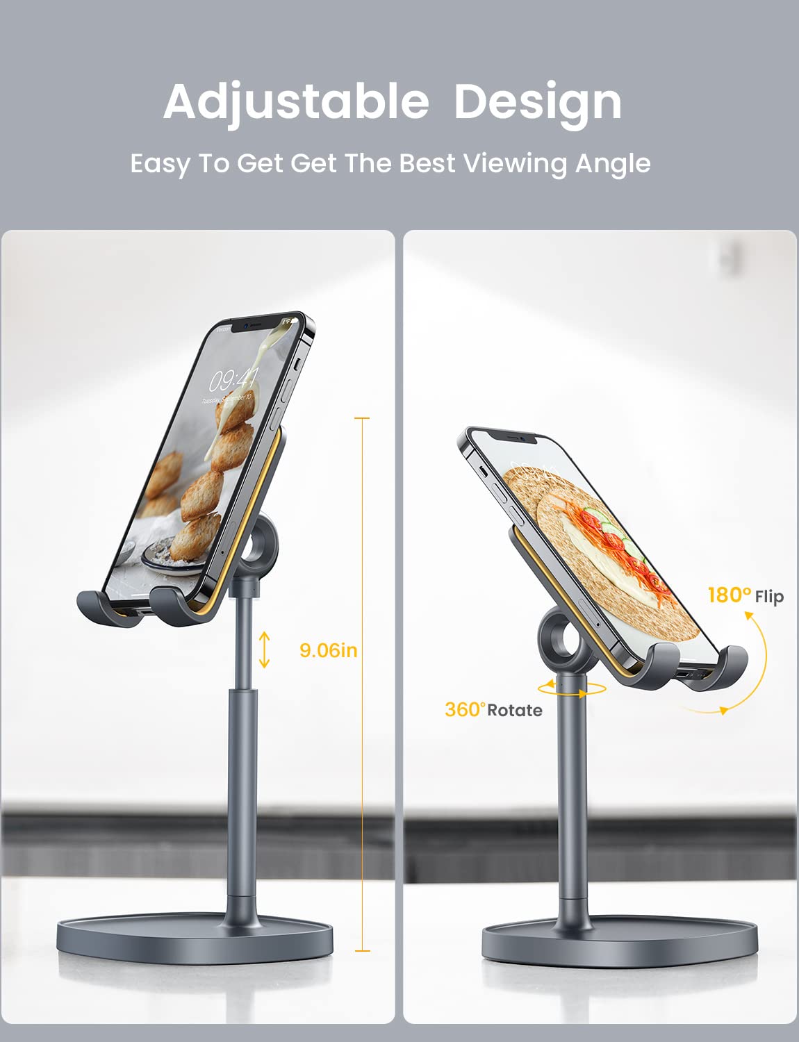 LISEN Cell Phone Stand Phone Holder for Desk Office Decor, Office Desk Accessories Women PC Gaming Essentials iPhone Stand Gadgets Men Gift for Father Fit OtterBox Case Switch iPad Air Tablet 4-10 in - Flex Gamingproduct_type