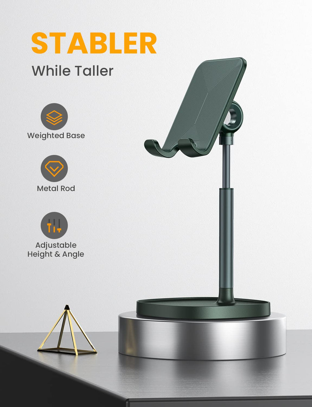 LISEN Cell Phone Stand Phone Holder for Desk Office Decor, Office Desk Accessories Women PC Gaming Essentials iPhone Stand Gadgets Men Gift for Father Fit OtterBox Case Switch iPad Air Tablet 4-10 in - Flex Gamingproduct_type