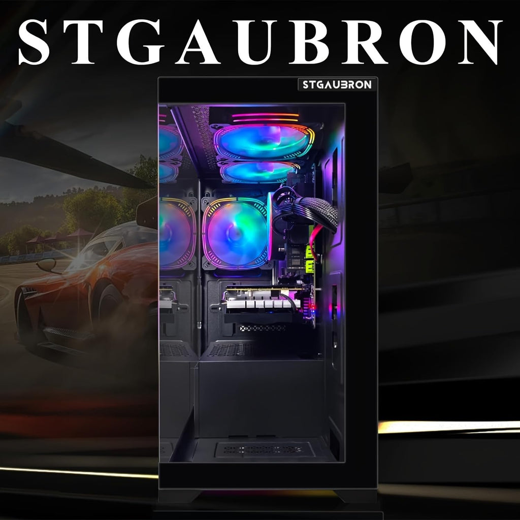 STGAubron Prebuilt Gaming PC Desktop, Radeon RX 560 4G, Intel Core i5 up to 3.6GHz, 16G RAM, 512G SSD, WiFi 6, BT 5.0, RGB Fan x2, Windows 11 Home - Flex Gamingproduct_type