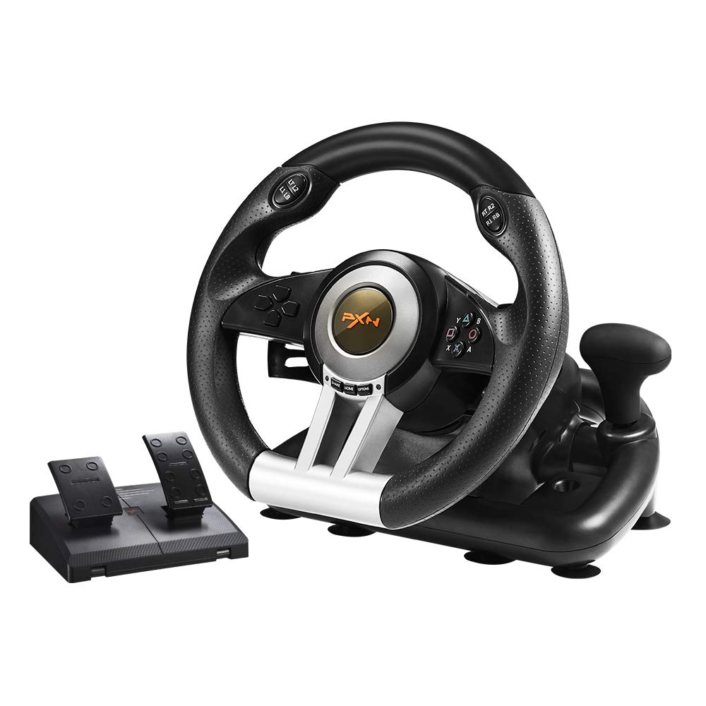 PXN V3 Pro Gaming Steering Wheel with Pedals | Dual Motor Vibration Feedback, Beginner Sim Racing Wheel for PC, PS4, Xbox Series S, Xbox Series X, Xbox One and Switch - Flex Gamingproduct_type