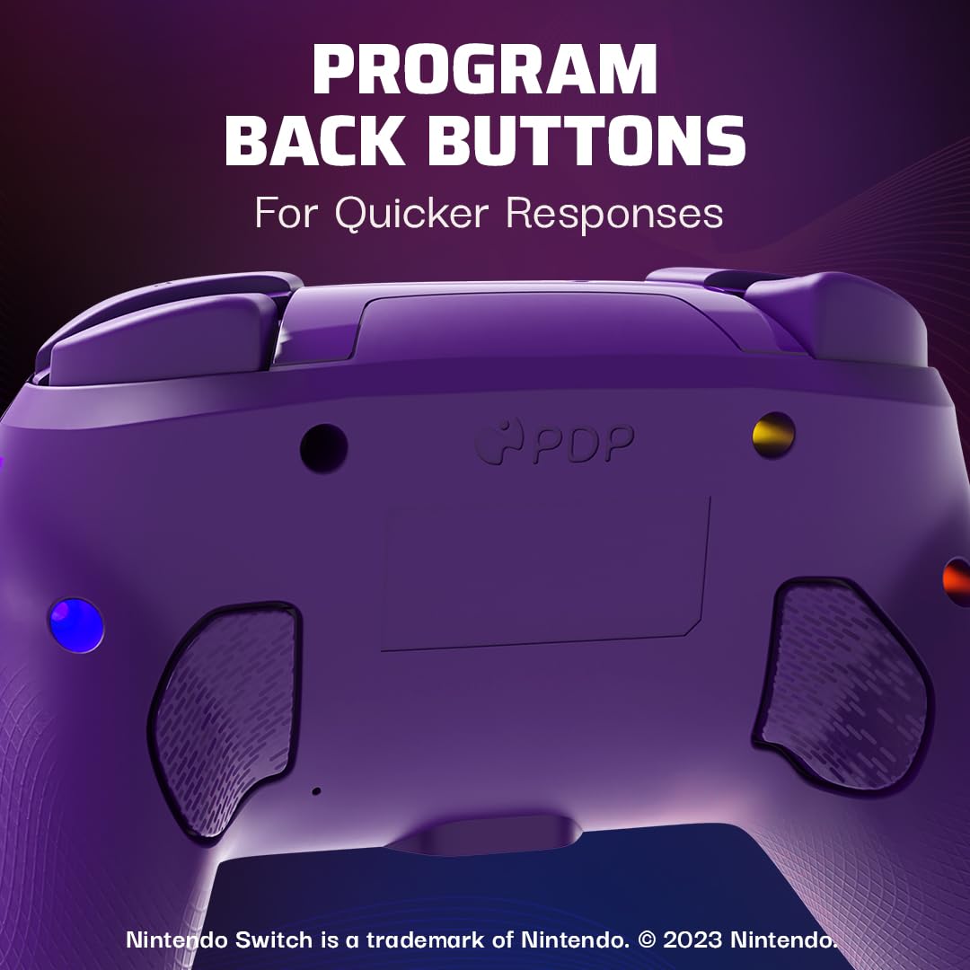PDP Afterglow Wave Wireless RGB Gaming Controller for Nintendo Switch 2 | Nintendo Switch Lite, OLED, RGB LED Lighting, App Customization, Rechargeable 20-Hr Battery, 2 Mappable Back Buttons, White - Flex Gamingproduct_type