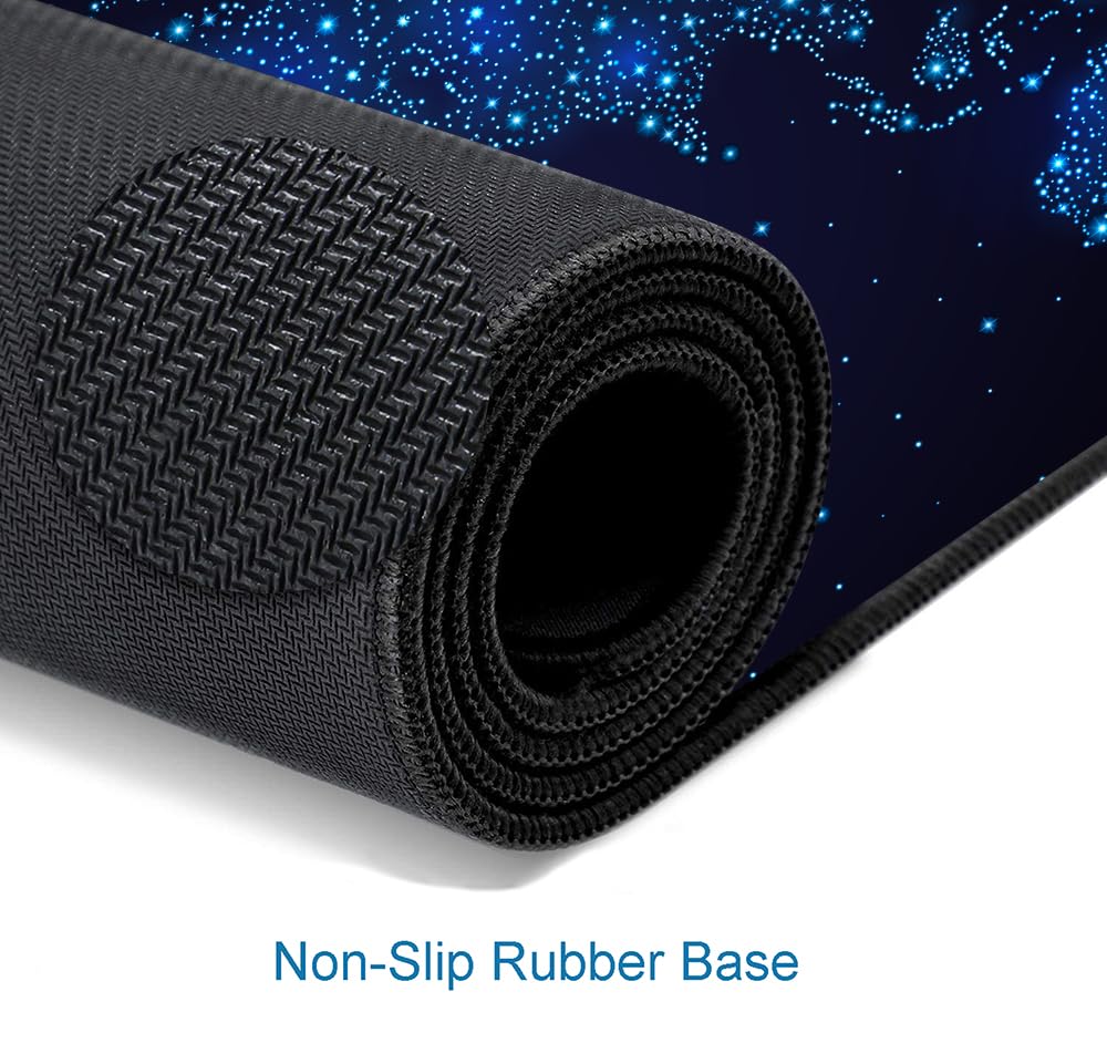 Gaming Mouse Pad, Large Non-Slip Rubber Base Mousepad, Keyboard Mouse Mat, Desk Pad with Stitched Edges, 31.5x11.8inch, Dazzling Galaxy - Flex Gamingproduct_type