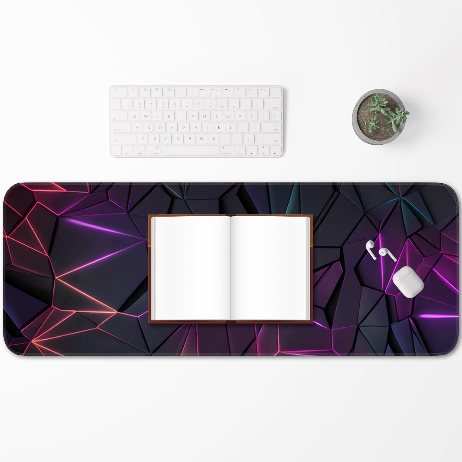 Japanese Dark Red Moon Gaming Mouse Pad, Extended Mouse Pad with Non-Slip Base, Full Keyboard Pad with Stitched Edges, Large Desk Pad for Gaming, Office, Home 31.5 x 11.8 Inch - Flex Gamingproduct_type