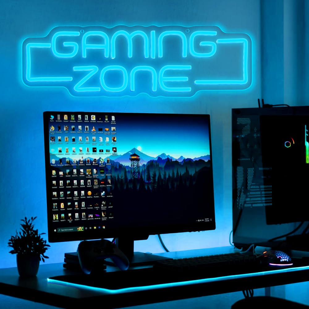 Gaming Zone Neon Sign,Game Zone Neon Sign for Teens Gamer Room Decor，Gaming Light Neon Sign for Gaming Wall Decor，Led Neon Gaming Sign for Gamer Gifts Boys - Flex Gamingproduct_type