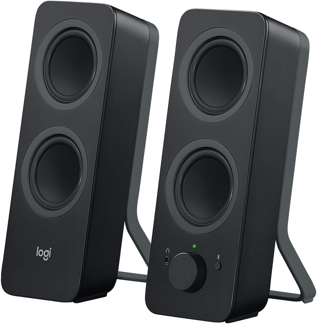 Logitech Z207 2.0 Stereo Computer Speakers with Bluetooth | 10 Watts peak power, active drivers with passive radiators, 3.5 mm input and headphone jack, ideal for PC setups