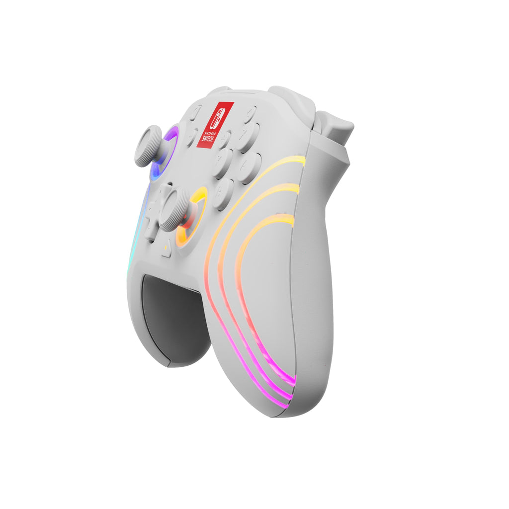 PDP Afterglow Wave Wireless RGB Gaming Controller for Nintendo Switch 2 | Nintendo Switch Lite, OLED, RGB LED Lighting, App Customization, Rechargeable 20-Hr Battery, 2 Mappable Back Buttons, White - Flex Gamingproduct_type