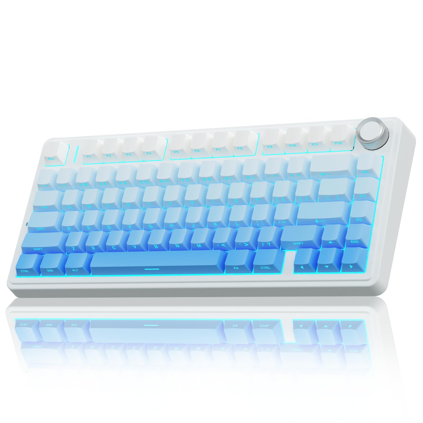 AULA F75 Pro Wireless Mechanical Keyboard,75% Hot Swappable Custom Keyboard with Knob,RGB Backlit,Pre-lubed Reaper Switches,Side Printed PBT Keycaps,2.4GHz/USB-C/BT5.0 Mechanical Gaming Keyboards - Flex Gamingproduct_type