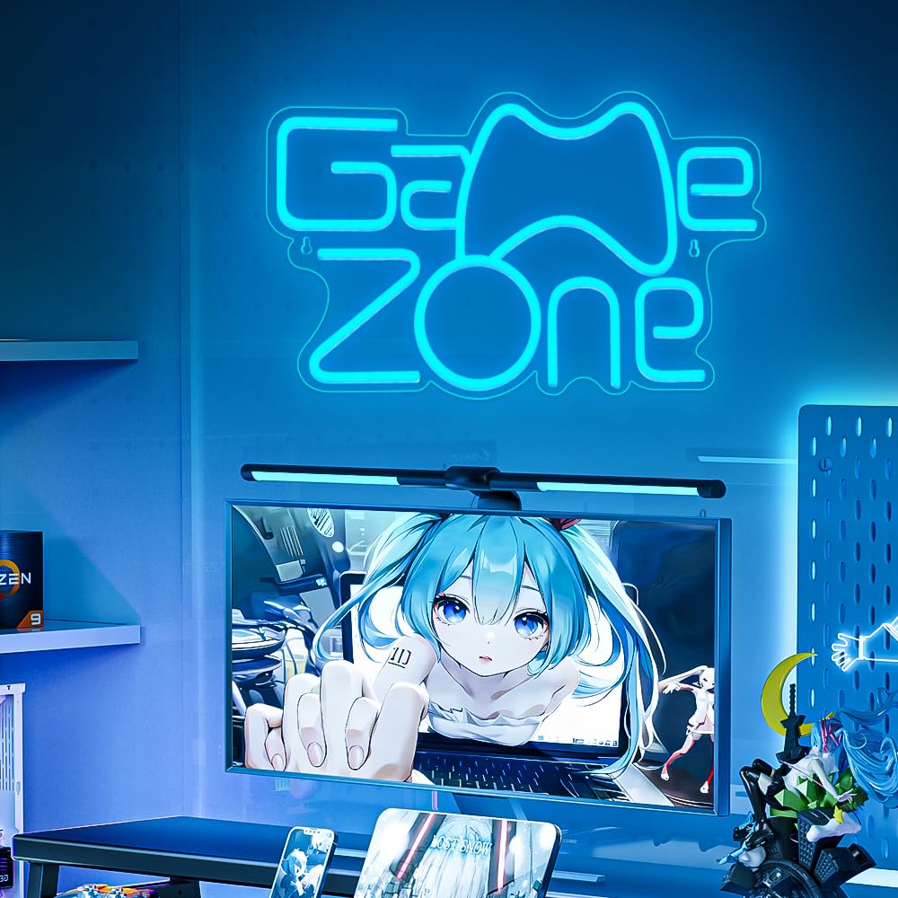 Gaming Zone Neon Sign,Game Zone Neon Sign for Teens Gamer Room Decor，Gaming Light Neon Sign for Gaming Wall Decor，Led Neon Gaming Sign for Gamer Gifts Boys - Flex Gamingproduct_type