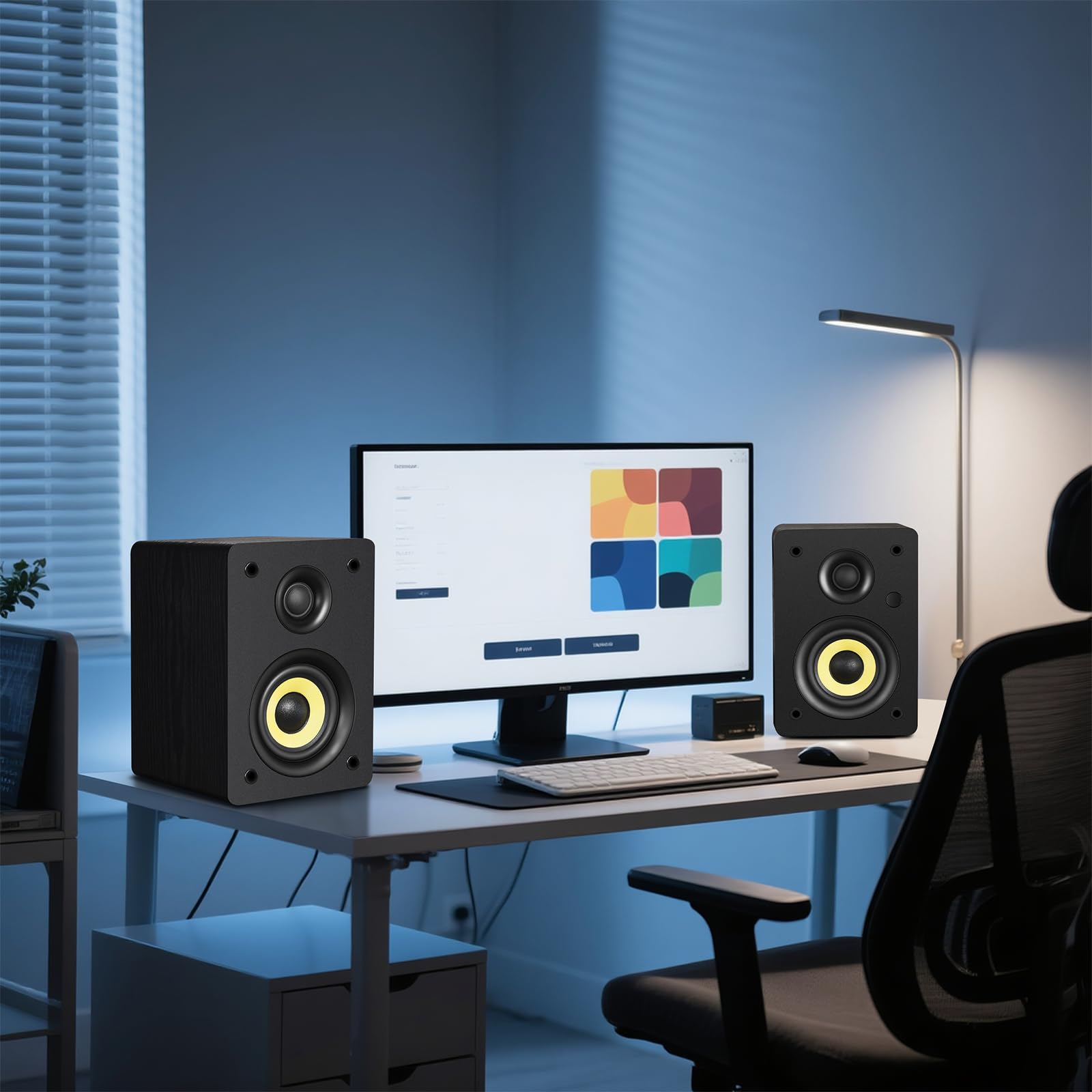 Sanyun SW208 3" Active Bluetooth 5.0 Bookshelf Speakers – 60W Carbon Fiber Speaker Unit - Built-in 24bit DAC - Dynamic 3D Surround Sound – 2.0 Computer PC Monitor Gaming Speakers (Pair, Black) - Flex Gamingproduct_type