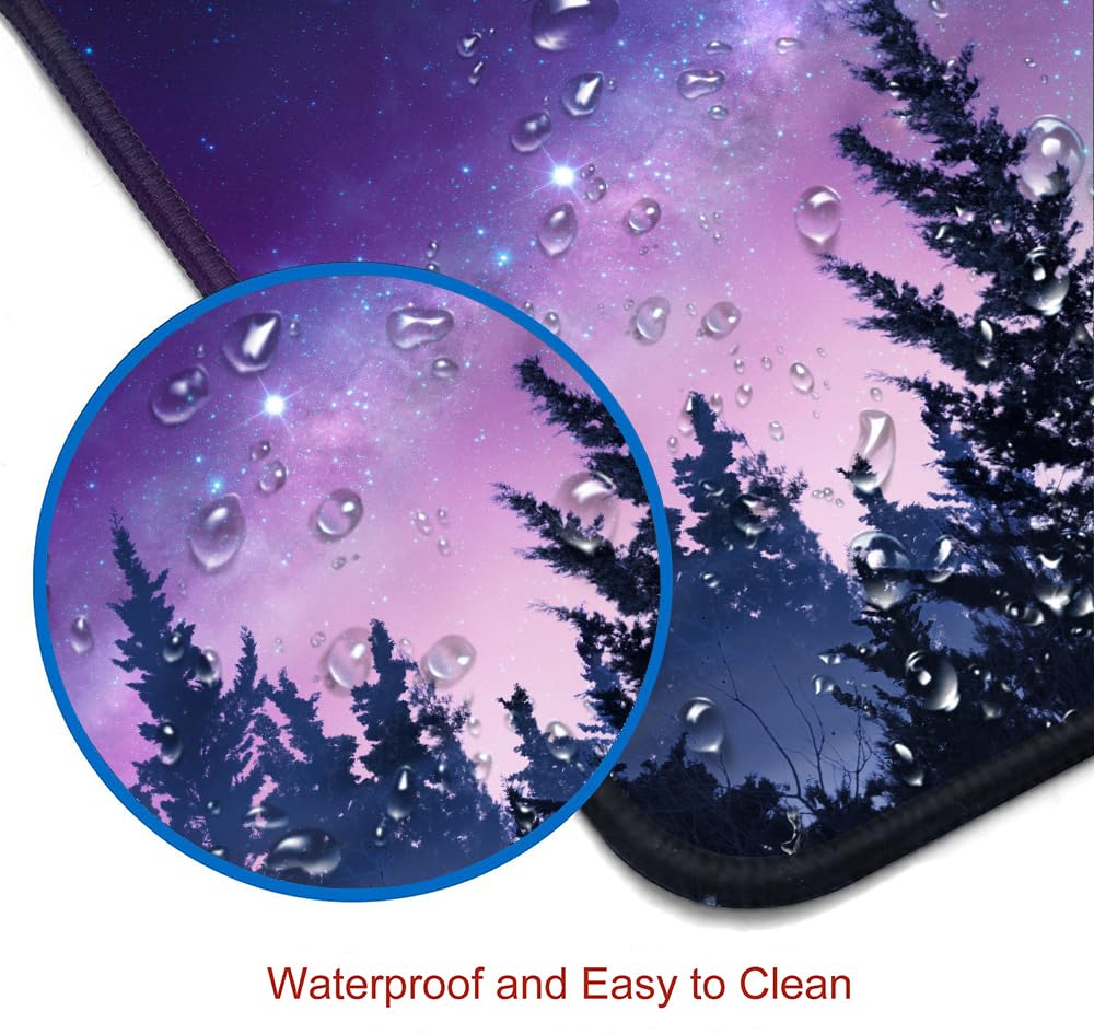 Gaming Mouse Pad, Large Non-Slip Rubber Base Mousepad, Keyboard Mouse Mat, Desk Pad with Stitched Edges, 31.5x11.8inch, Dazzling Galaxy - Flex Gamingproduct_type
