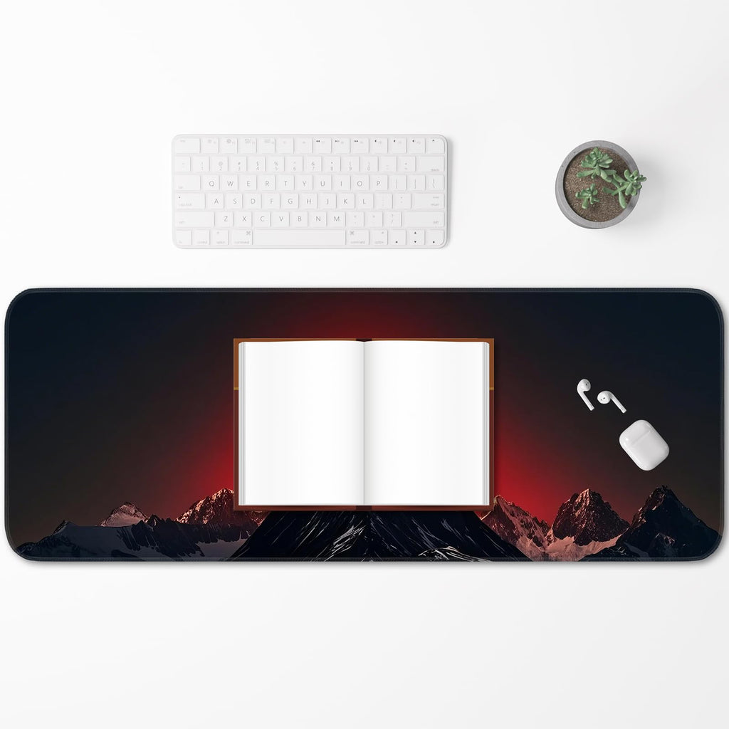 Japanese Dark Red Moon Gaming Mouse Pad, Extended Mouse Pad with Non-Slip Base, Full Keyboard Pad with Stitched Edges, Large Desk Pad for Gaming, Office, Home 31.5 x 11.8 Inch - Flex Gamingproduct_type