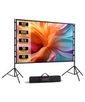 STWUI Outdoor-Projector-Screen-with-Stand - 120 inch Portable Projector Screen Indoor Outdoor Projector Screens 16:9 4K HD Lightweight Movie Screen with Carry Bag for Backyard Movie Night - Flex Gamingproduct_type