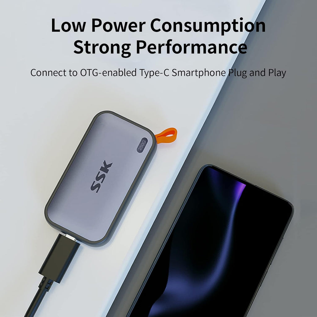 SSK 2TB External SSD up to 1050MB/s Reading, USBC 3.2 Gen2 External Portable SSD Hard Drive for iPhone 15/16/Pro, PS5, Xbox, Laptop, MacBook/Pro/Air and More - Flex Gamingproduct_type