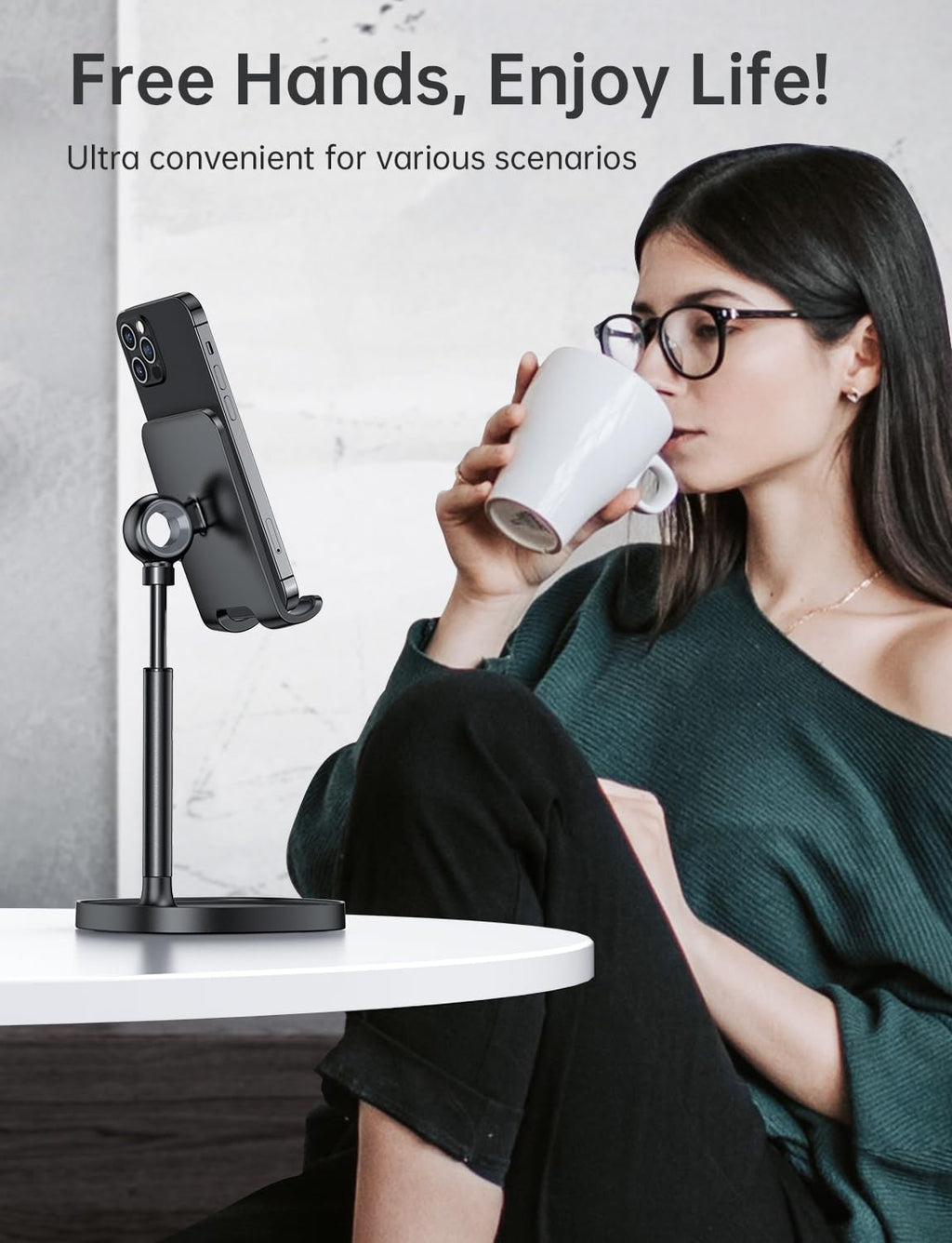 LISEN Cell Phone Stand Phone Holder for Desk Office Decor, Office Desk Accessories Women PC Gaming Essentials iPhone Stand Gadgets Men Gift for Father Fit OtterBox Case Switch iPad Air Tablet 4-10 in - Flex Gamingproduct_type
