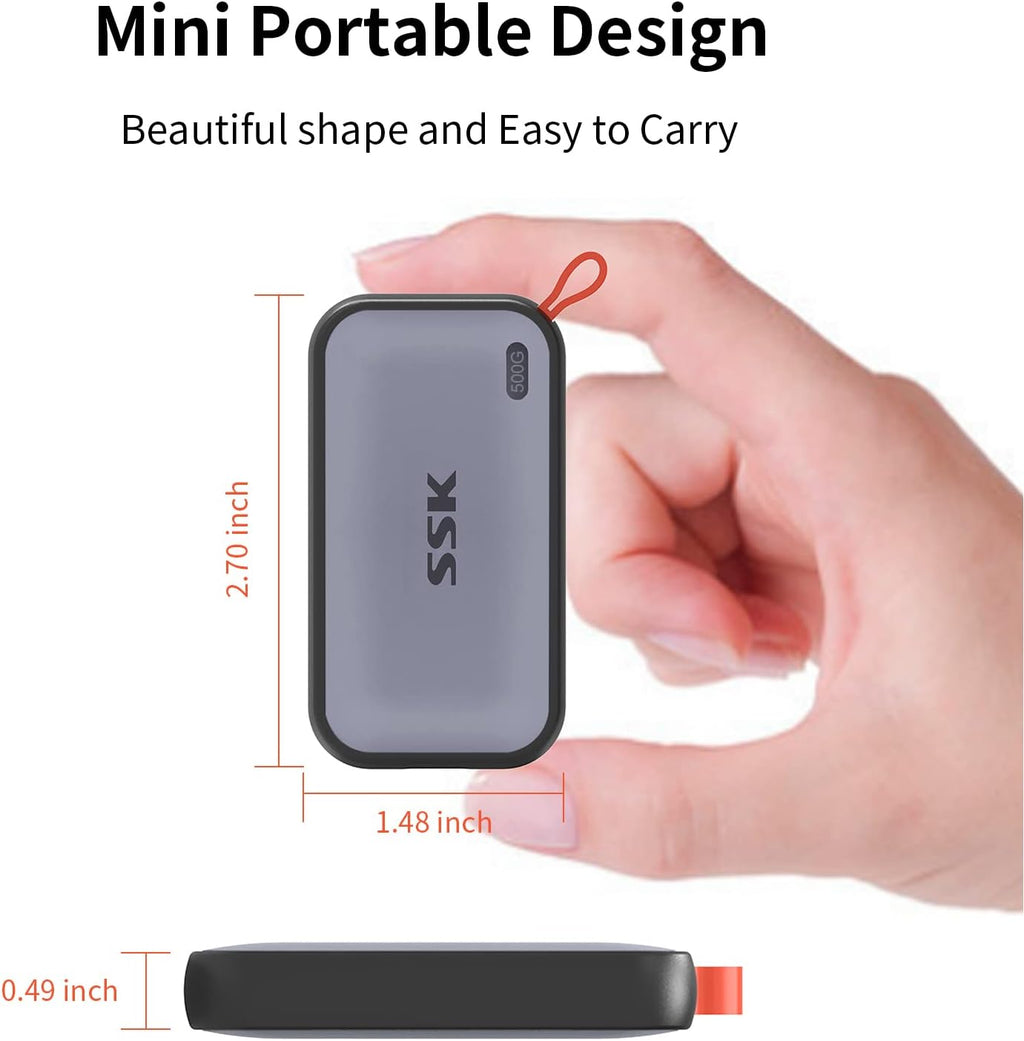 SSK 2TB External SSD up to 1050MB/s Reading, USBC 3.2 Gen2 External Portable SSD Hard Drive for iPhone 15/16/Pro, PS5, Xbox, Laptop, MacBook/Pro/Air and More - Flex Gamingproduct_type