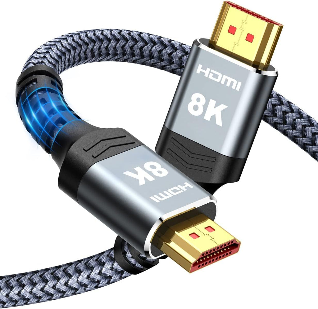 Highwings 8K 10K 4K HDMI Cable 48Gbps 6.6FT/2M, Certified Ultra High Speed 2.1 HDMI Cable Braided Cord-4K@120Hz 8K@60Hz, DTS:X, HDCP 2.2 & 2.3, HDR 10 Compatible with DVD Player/PS5/HDTV/Blu-ray - Flex Gamingproduct_type