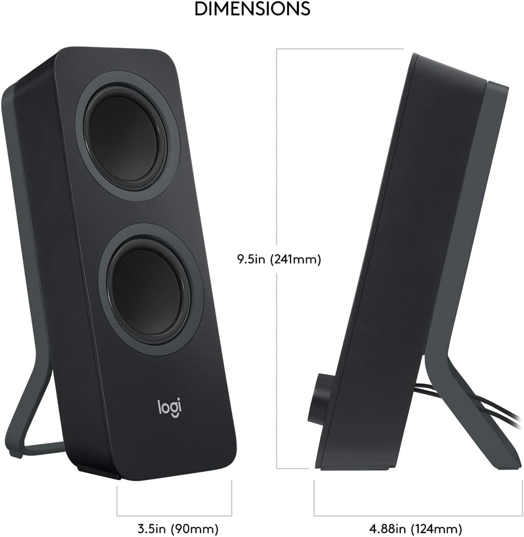 Logitech Z207 2.0 Stereo Computer Speakers with Bluetooth | 10 Watts peak power, active drivers with passive radiators, 3.5 mm input and headphone jack, ideal for PC setups