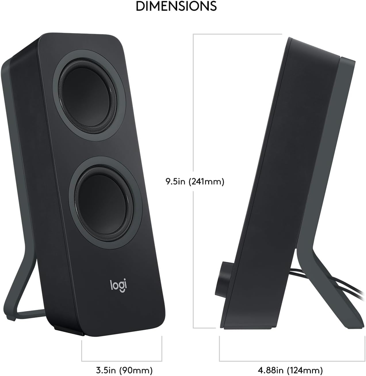 Logitech Z207 2.0 Stereo Computer Speakers with Bluetooth | 10 Watts peak power, active drivers with passive radiators, 3.5 mm input and headphone jack, ideal for PC setups