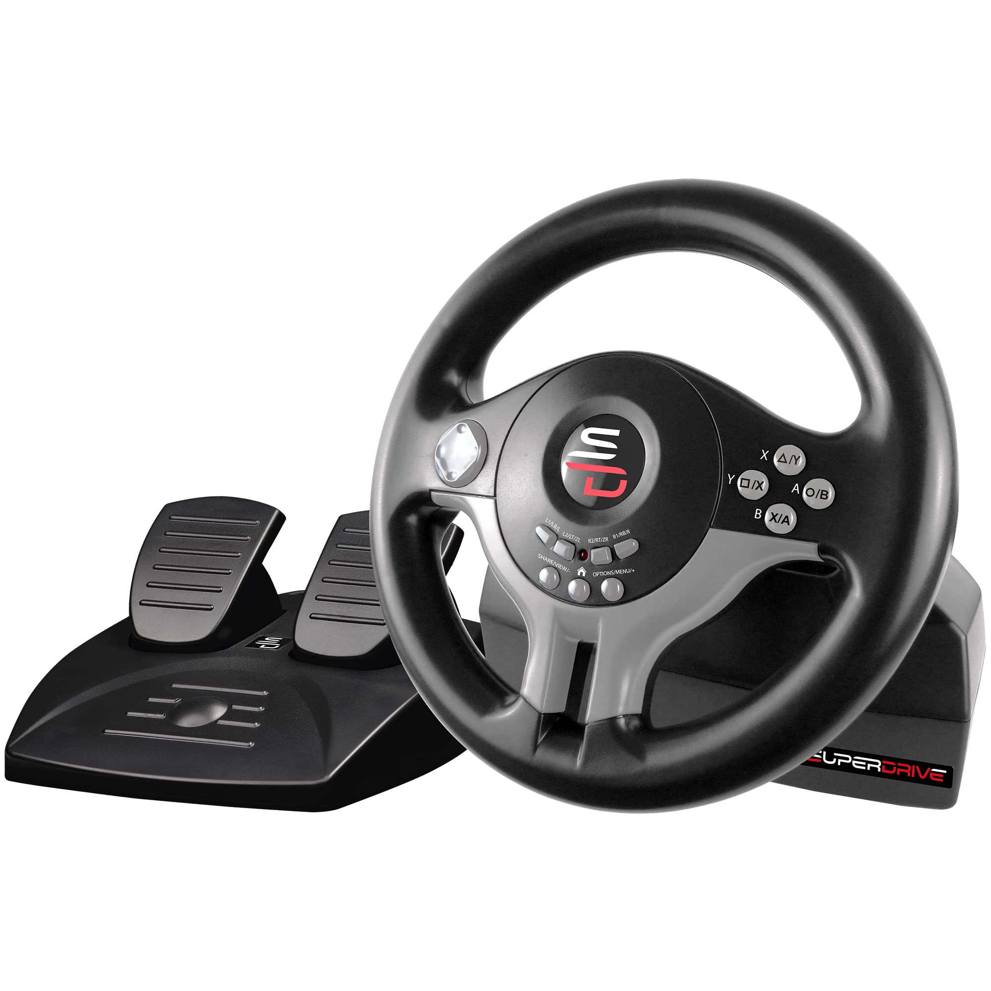 SUBSONIC - Superdrive SV250 Racing Wheel Switch 2/Switch PS4 PC Xbox Series | Steering Wheel with Pedals and Paddles - Vibration - 3 Sensitivity Modes - Diameter 22 cm, Rotation 180° - Flex Gamingproduct_type
