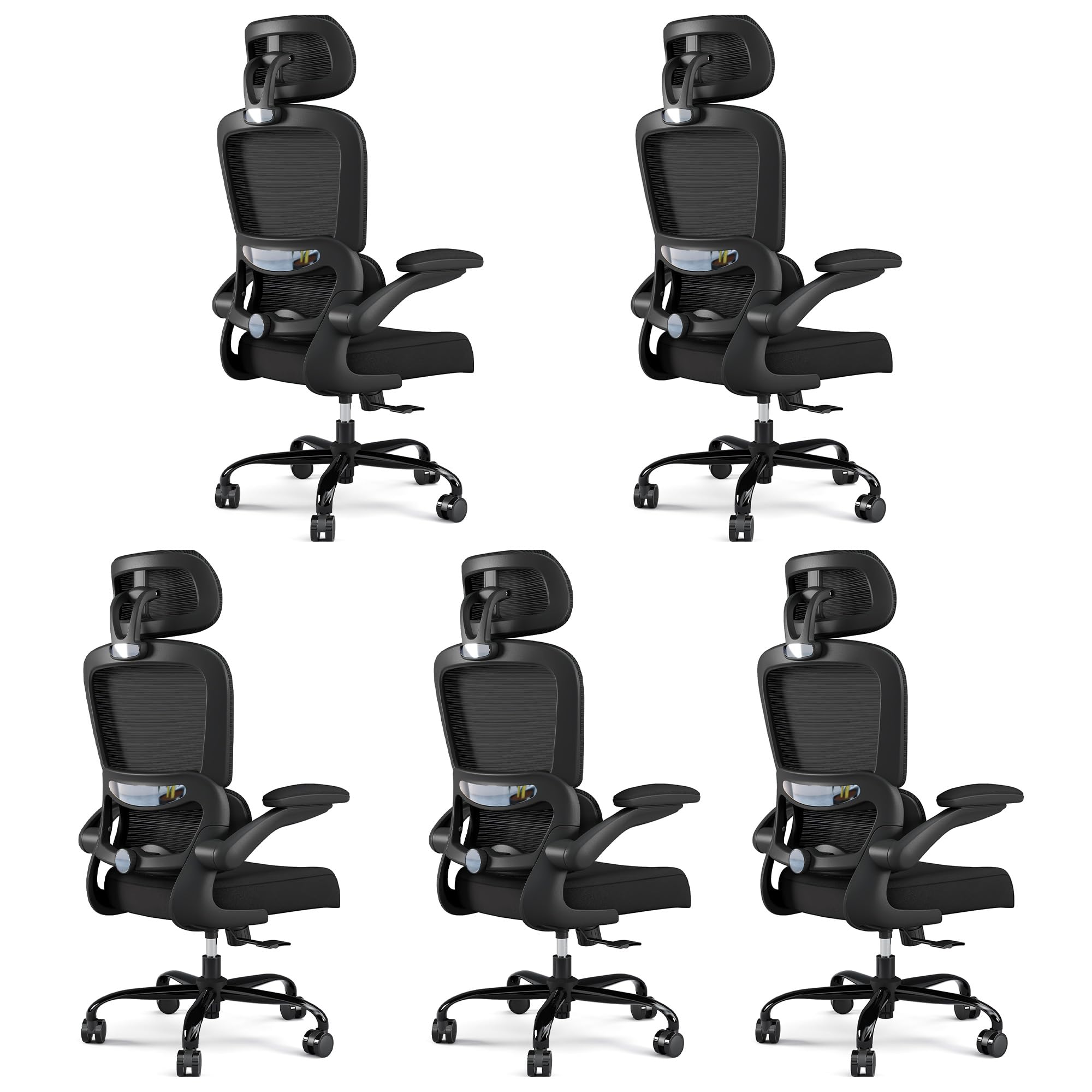 TRALT Office Chair Ergonomic Desk Chair, 330 LBS Home Mesh Office Desk Chairs with Wheels, Comfortable Gaming Chairs (1, Black) - Flex Gamingproduct_type