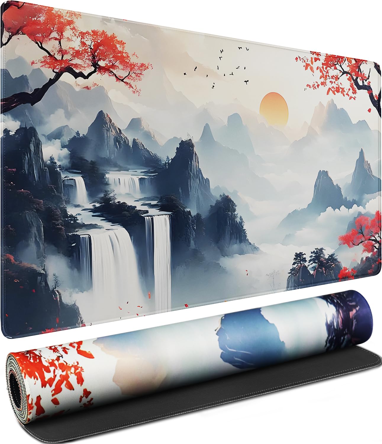 Large Gaming Mouse Pad, Waterproof Extra Large Mousepad with Stitched Edges, 31.5" x 15.7" Non-Slip Rubber Base Office Big Long Keyboard Pad for Office Gamer Home XXL, Black - Flex Gamingproduct_type