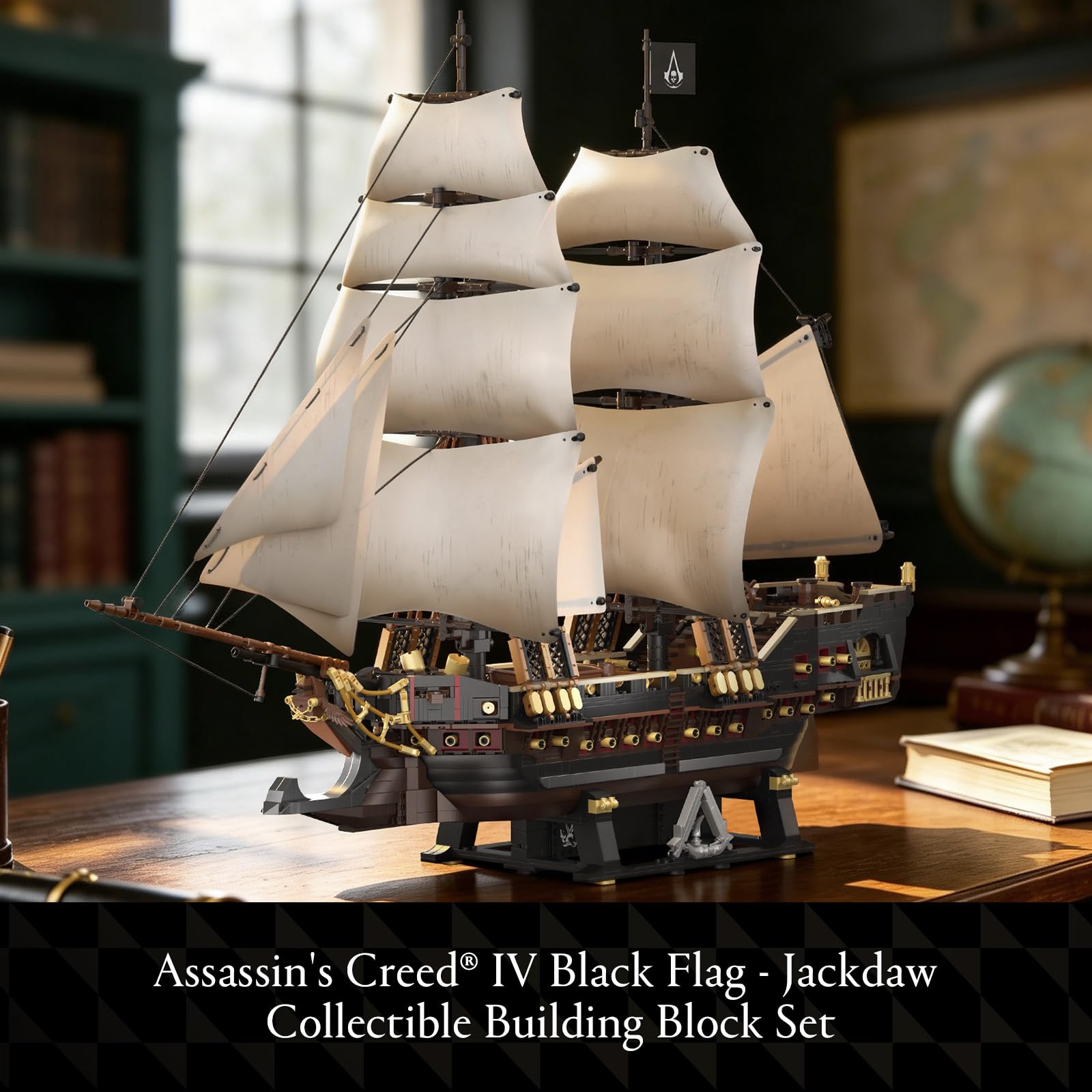 Wise Block Assassin's Creed Black Flag Jackdaw (Epic Warship Edition) Building Set - Collectible Pirate Ship Model Kit with 8 Minifigures & Display Base, Building Block Gift for Adults 18+, HA395107 - Flex Gamingproduct_type
