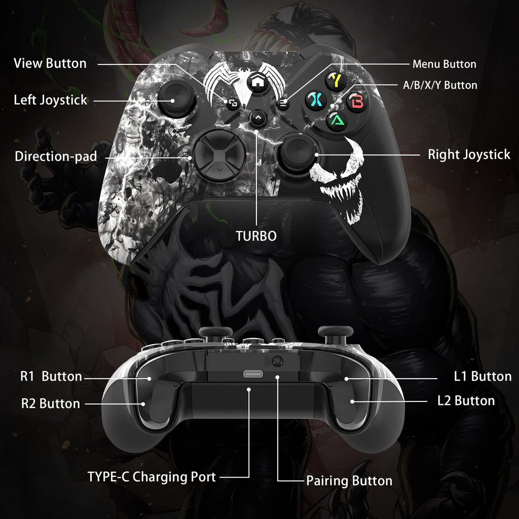 Gamrombo Wireless Gaming Controller Replacement for Xbox One, Xbox Series X|S, Xbox One S|X Controller with Hall Triggers, Hall Joysticks, Adjust RGB Light, Marco, Turbo, Audio Jack - Flex Gamingproduct_type