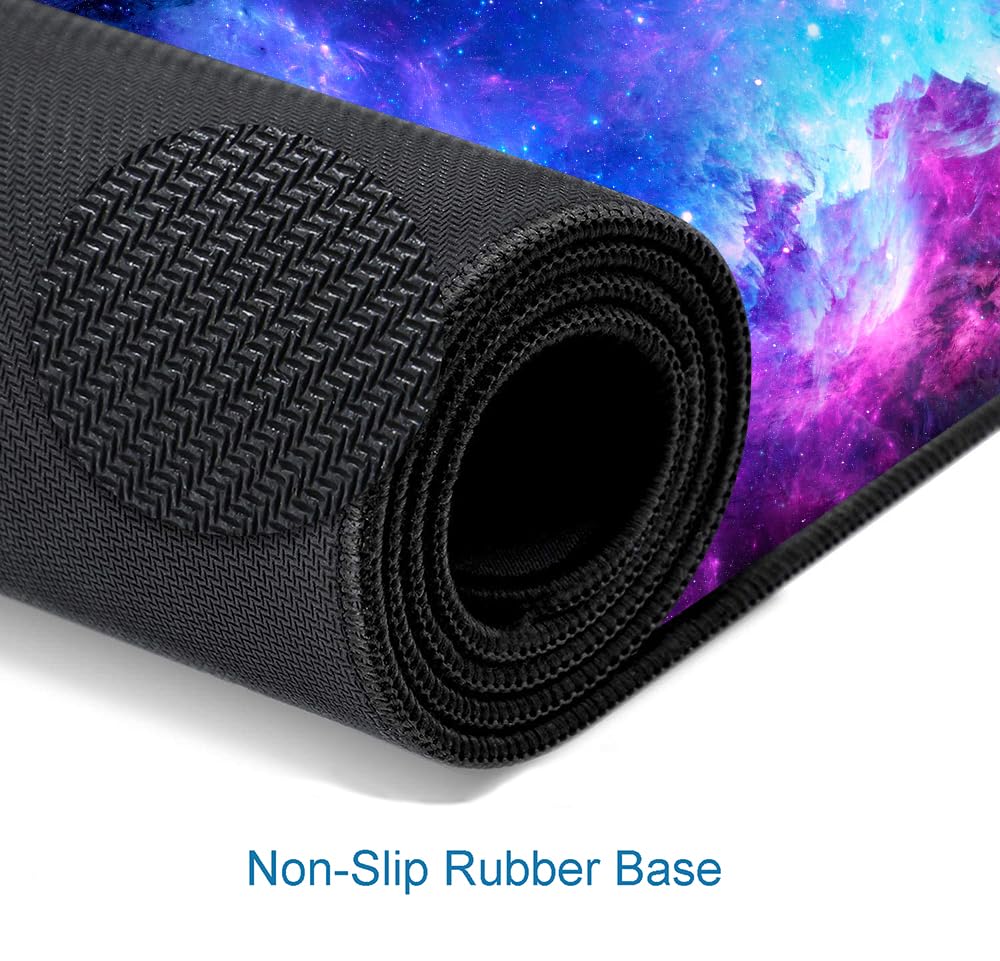 Gaming Mouse Pad, Large Non-Slip Rubber Base Mousepad, Keyboard Mouse Mat, Desk Pad with Stitched Edges, 31.5x11.8inch, Dazzling Galaxy - Flex Gamingproduct_type