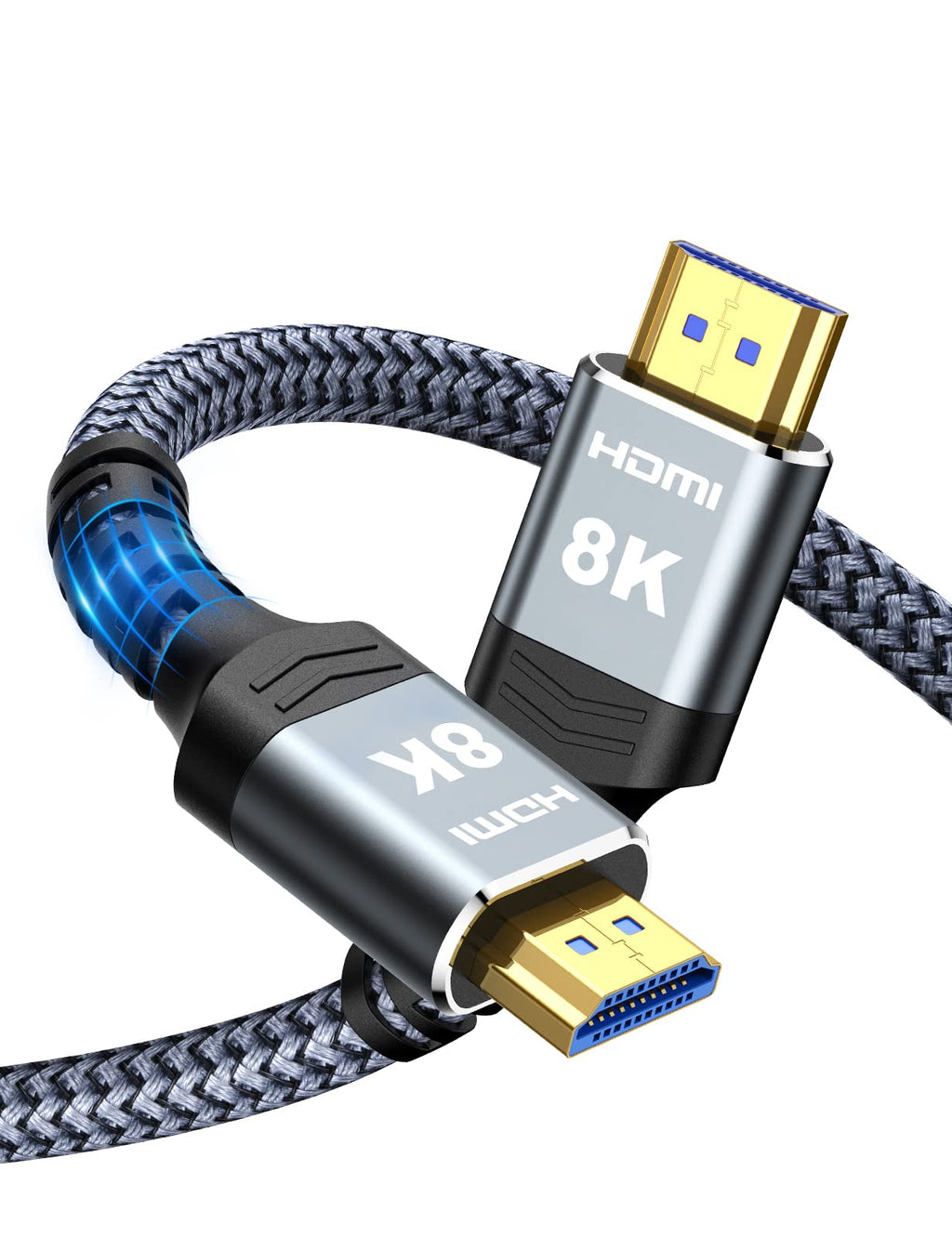 Highwings 8K 10K 4K HDMI Cable 48Gbps 6.6FT/2M, Certified Ultra High Speed 2.1 HDMI Cable Braided Cord-4K@120Hz 8K@60Hz, DTS:X, HDCP 2.2 & 2.3, HDR 10 Compatible with DVD Player/PS5/HDTV/Blu-ray - Flex Gamingproduct_type