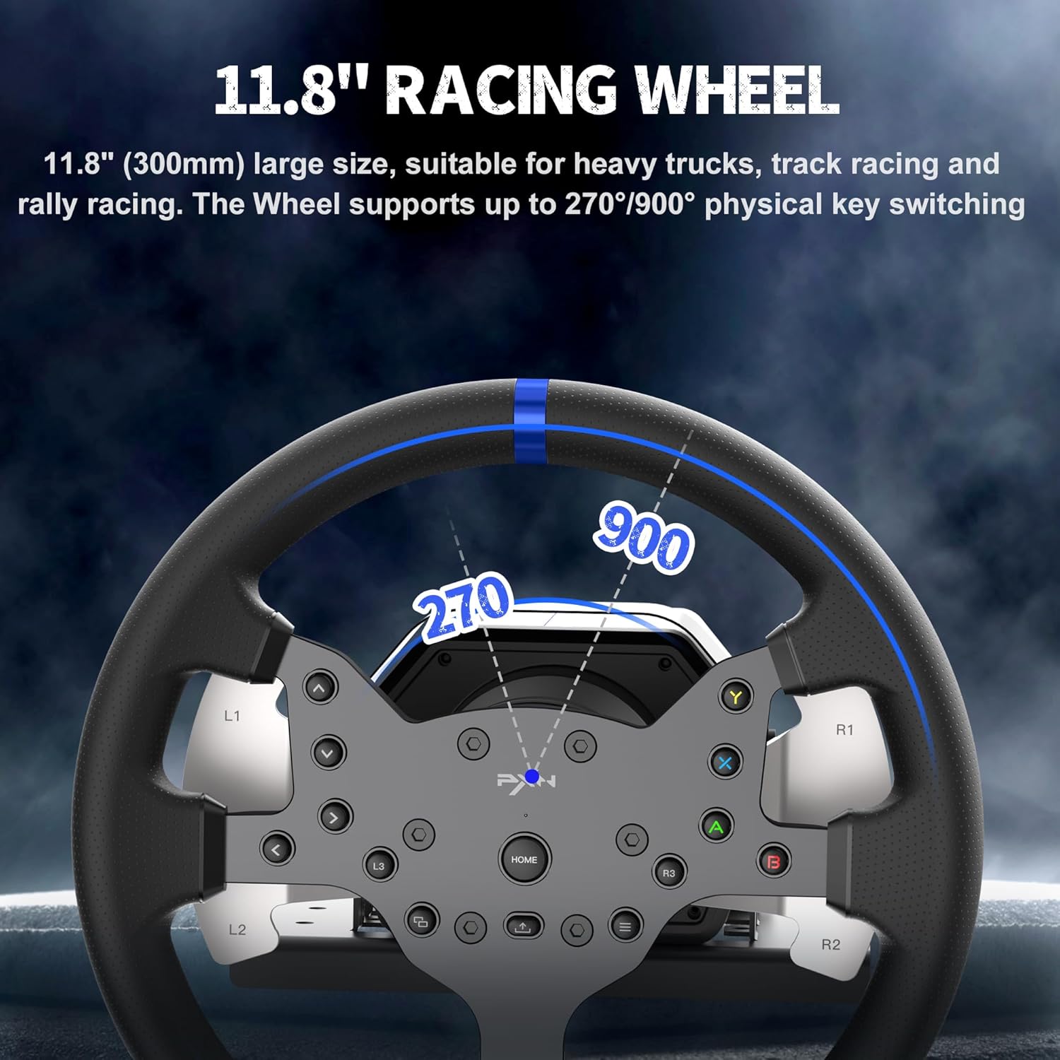 PXN V99 3.2Nm Force Feedback Gaming Steering Wheel | 270-900 Degree, 11.8-inch, Hall 3-Pedal, H Shifter - Sim Racing Wheel for PC, PS4, Xbox One, Xbox Series X|S - Flex Gamingproduct_type