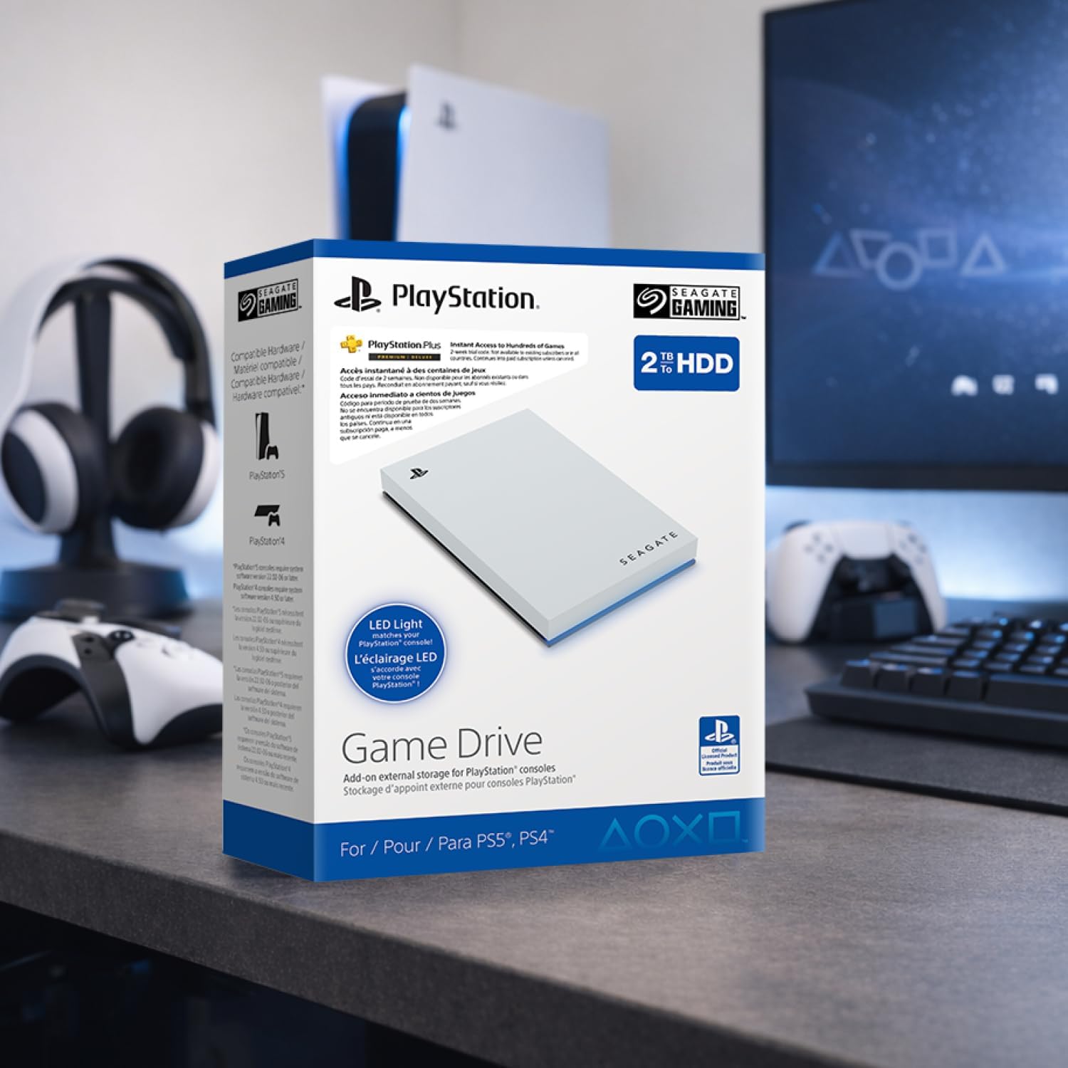 Seagate Game Drive for PS5 5TB External HDD - USB 3.0, Officially Licensed, Blue LED (STLV5000100) - Flex Gamingproduct_type