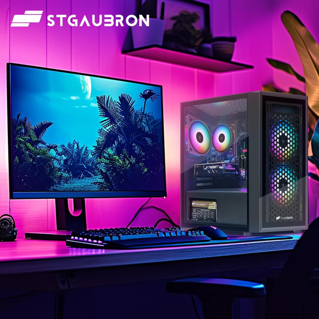 STGAubron Gaming PC Computer Desktop, GeForce GTX 1660 Ti 6G, Intel Core I7 up to 3.9GHz, 16G RAM, 512G SSD, WiFi 6, BT 5.0, RGB Fan x 4, Windows 11 Home,White - Flex Gamingproduct_type
