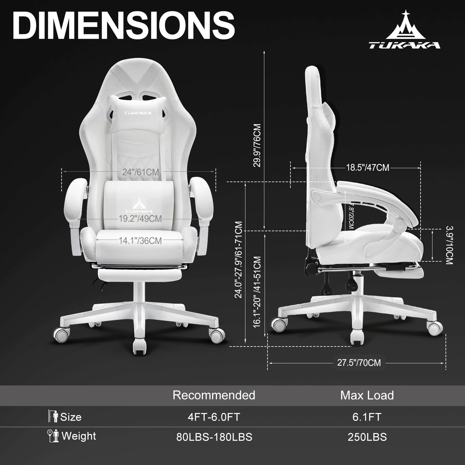 White Gaming Chair,Ergonomic Massage Office Desk Chair with Footrest | Pocket Spring Cushion,Reclining,Thick High Back,Headrest and Lumbar Support,Adjustable Leather Computer Chair Gamer Chair - Flex Gamingproduct_type