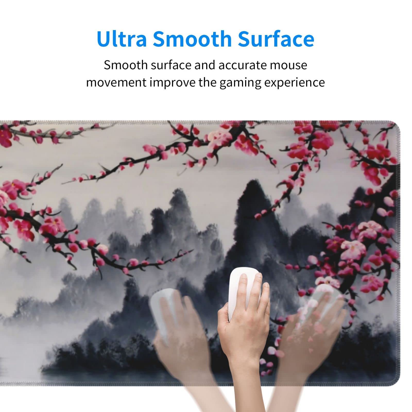 White Ukiyo-e Style Sports Car Large Gaming Mouse Pad Desktop Mat 31.5x11.8 Inch - Non-Slip Rubber Base - for Gamers - Perfect for Gamers & PC Enthusiasts - Flex Gamingproduct_type