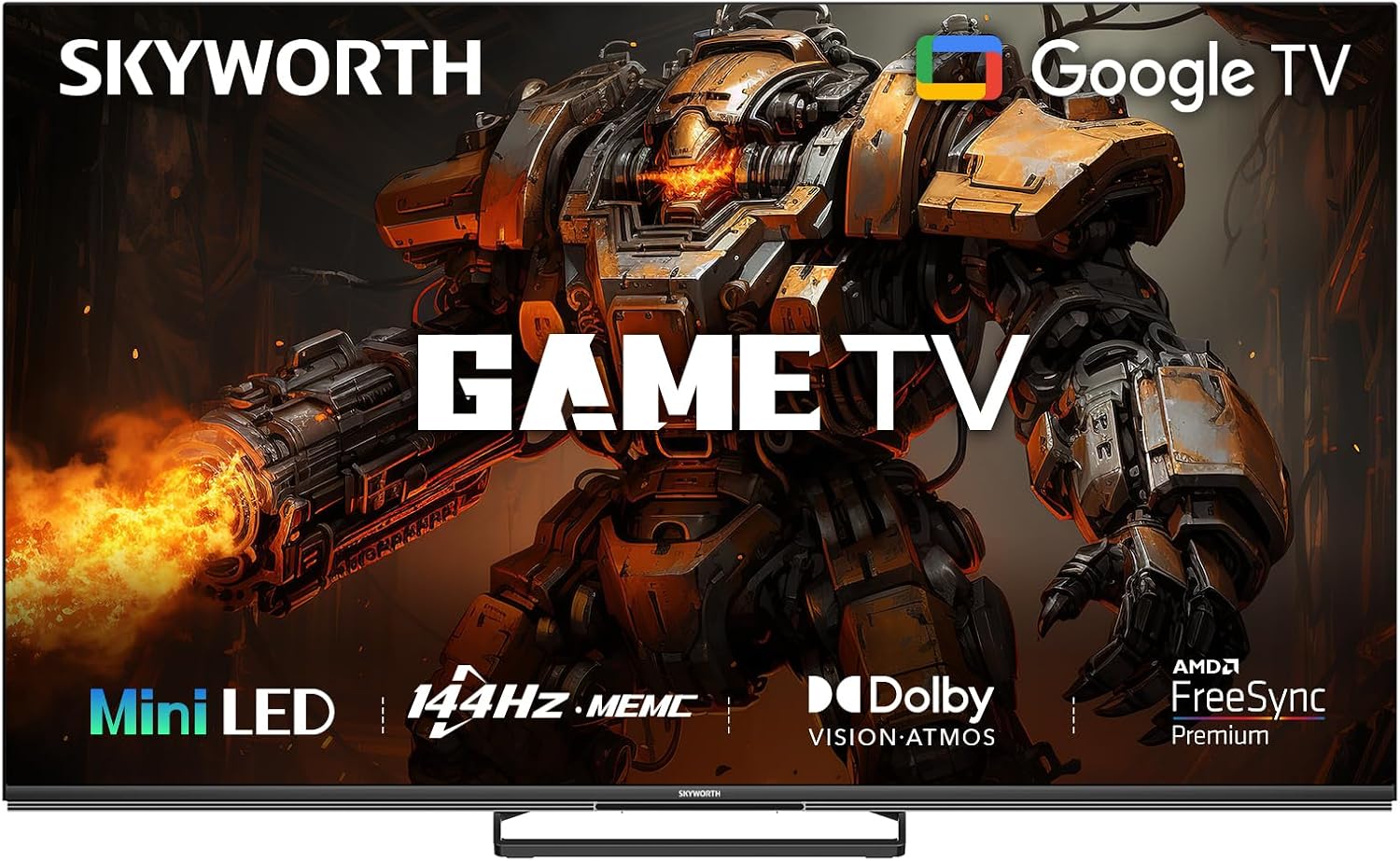 SKYWORTH 55" X8700G MagicSound Google TV, 144Hz UHD QD-Mini LED, 2.1.2 Sound, Built-in Subwoofer, Dolby Vision+Atmos, Gaming TV, Find-My Remote