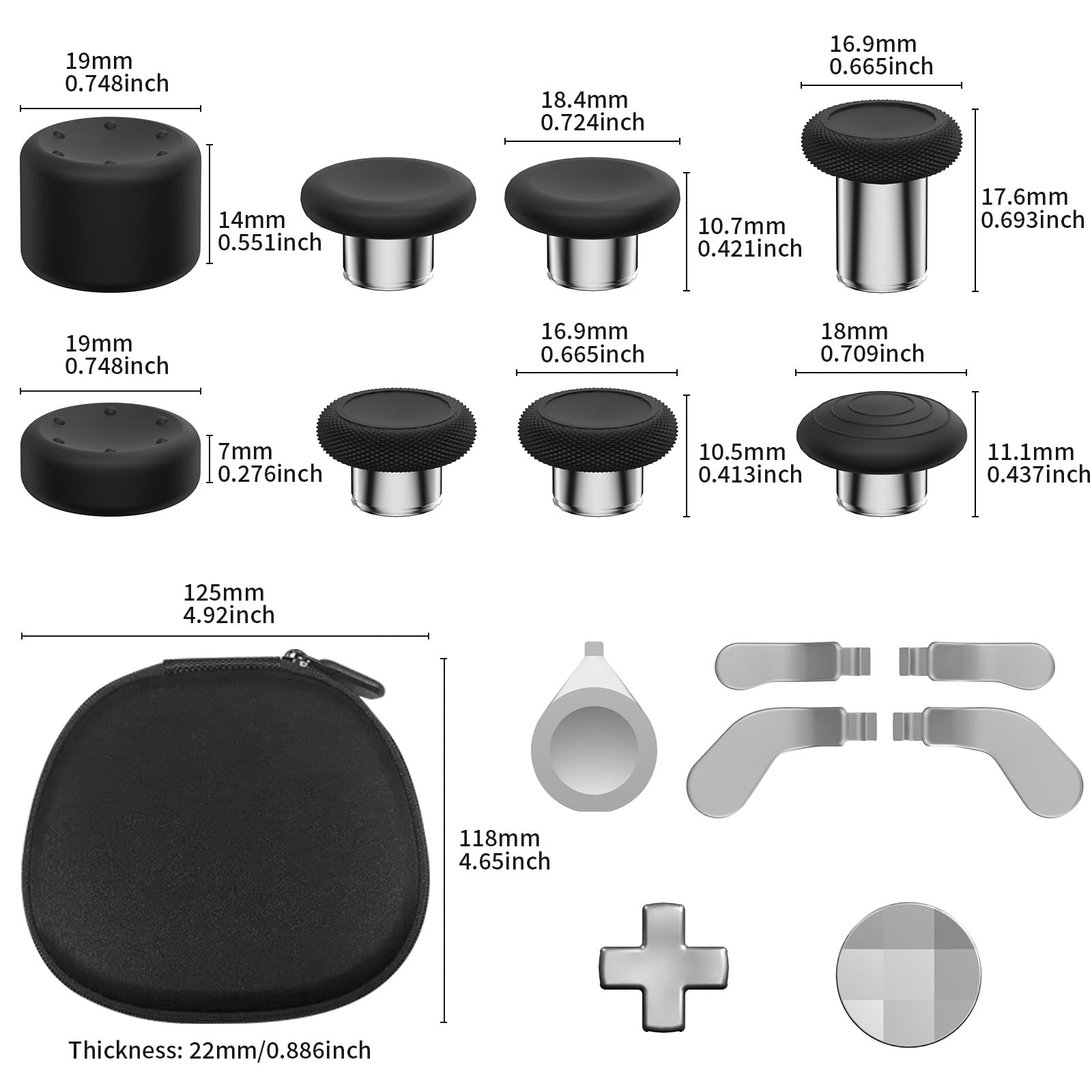 CHARM FOCUS 16-in-1 Metal Thumbsticks Replacement Kits for Xbox Elite Series 2, Xbox Elite 2 Controller Accessories, Includes Magnetic Joysticks, Paddles, Silicone Caps, D-Pads, 1 Tool (Volcano Red) - Flex Gamingproduct_type