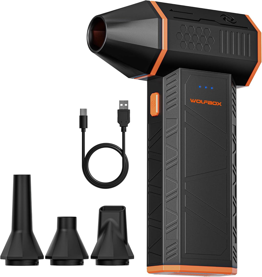 WOLFBOX MegaFlow 50 Compressed Air Duster-110000RPM Super Power Electric Air Duster, 3-Gear Adjustable Mini Blower with Fast Charging, Dust Blower for Computer, Keyboard, House, Outdoor and Car - Flex Gamingproduct_type