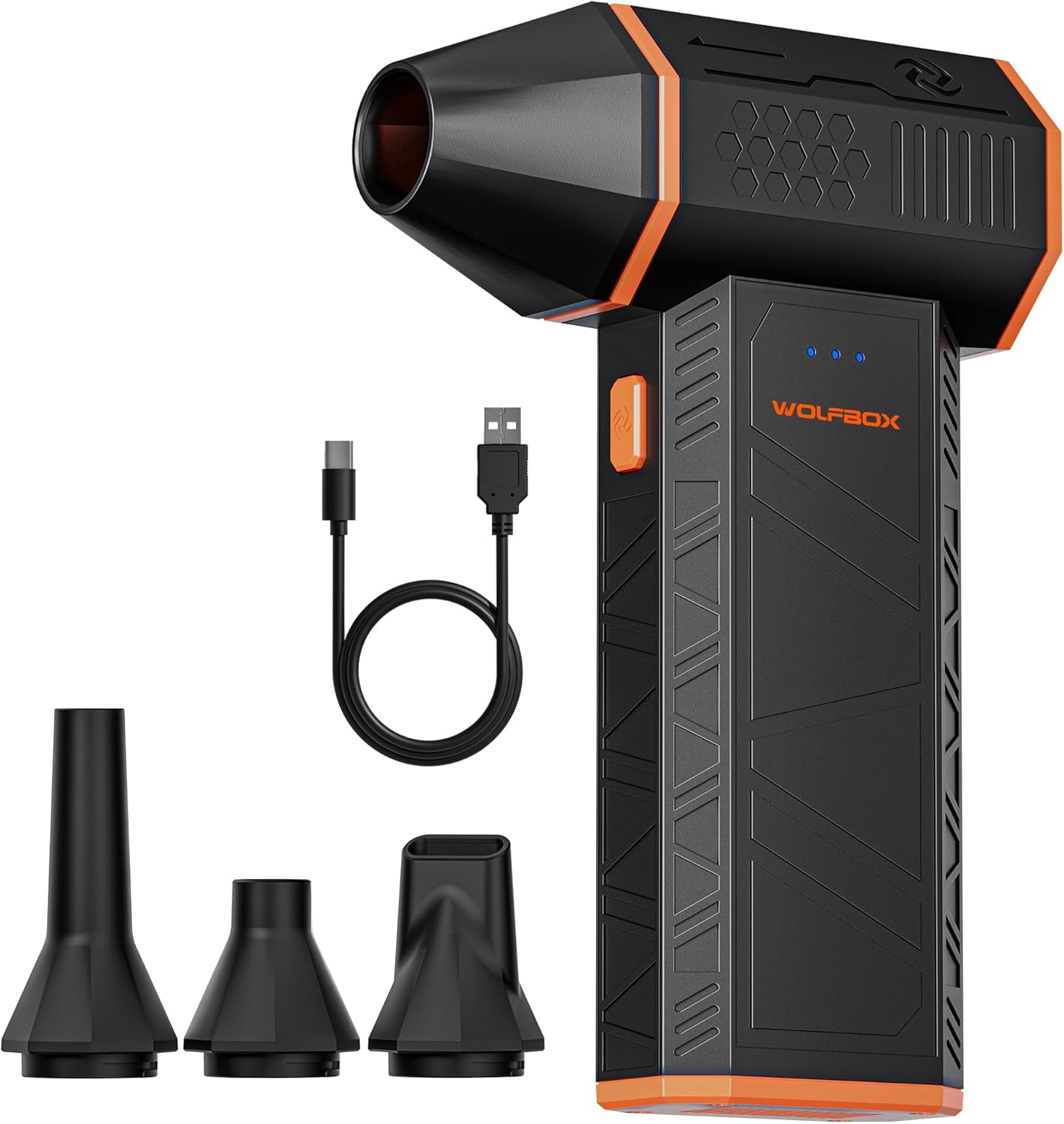 WOLFBOX MegaFlow 50 Compressed Air Duster-110000RPM Super Power Electric Air Duster, 3-Gear Adjustable Mini Blower with Fast Charging, Dust Blower for Computer, Keyboard, House, Outdoor and Car - Flex Gamingproduct_type