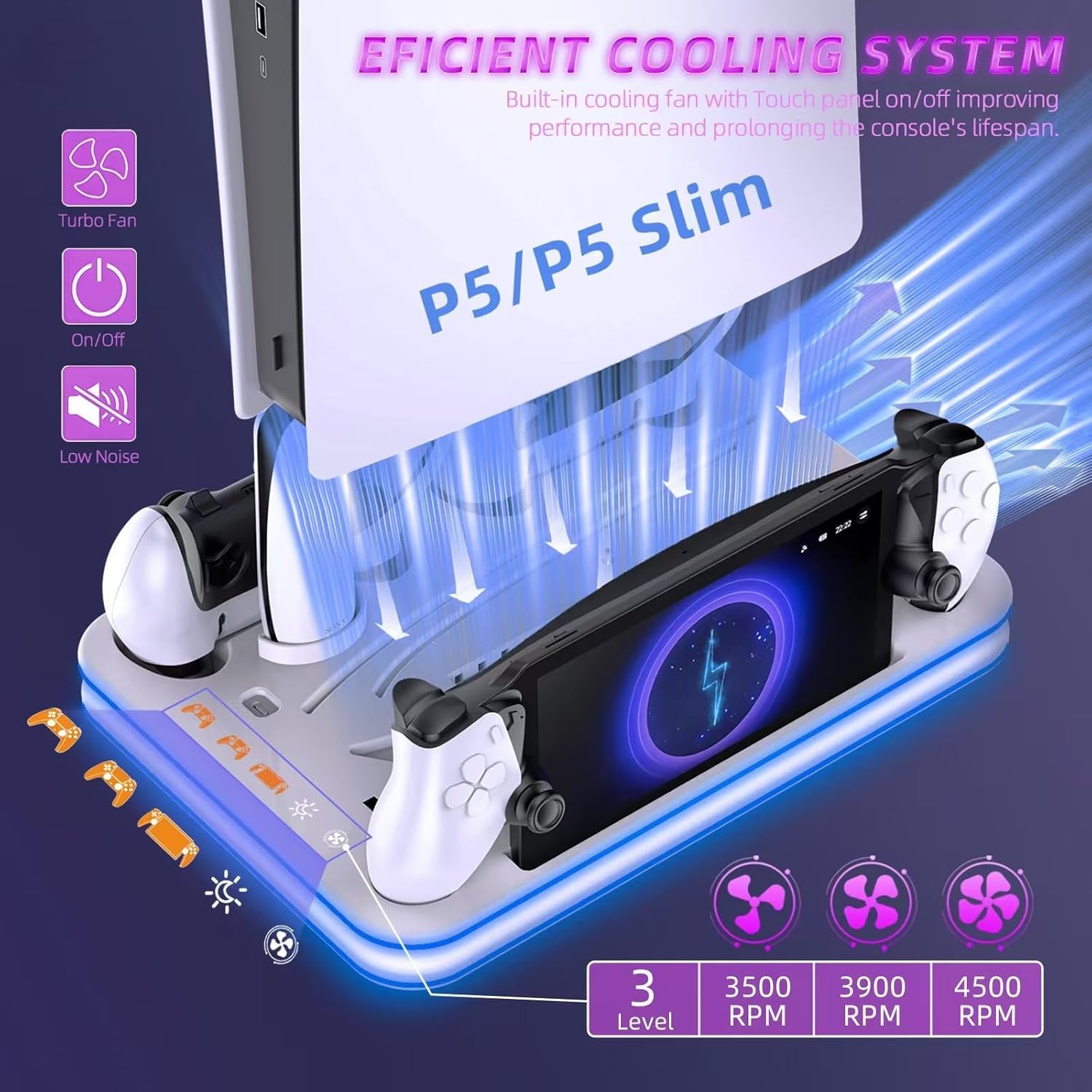 Elevate Your Gameplay with Our Ultimate PS5 Charger Dock with Cooling Fan - Flex Gamingproduct_type
