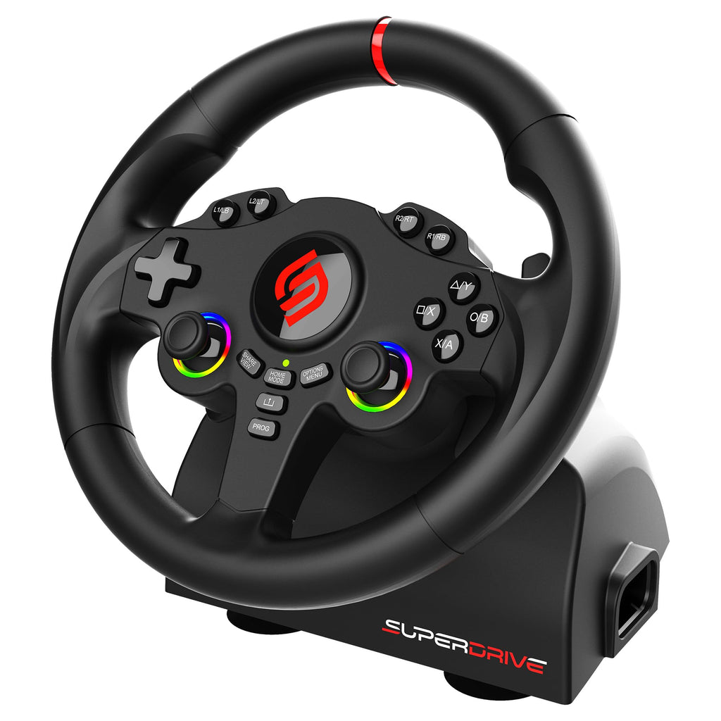 SUBSONIC - Superdrive SV250 Racing Wheel Switch 2/Switch PS4 PC Xbox Series | Steering Wheel with Pedals and Paddles - Vibration - 3 Sensitivity Modes - Diameter 22 cm, Rotation 180° - Flex Gamingproduct_type
