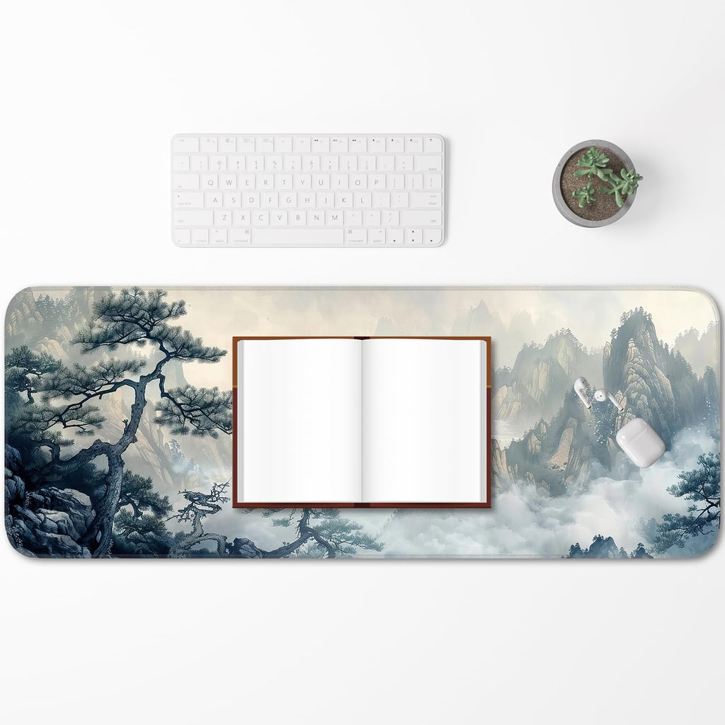 Japanese Dark Red Moon Gaming Mouse Pad, Extended Mouse Pad with Non-Slip Base, Full Keyboard Pad with Stitched Edges, Large Desk Pad for Gaming, Office, Home 31.5 x 11.8 Inch - Flex Gamingproduct_type