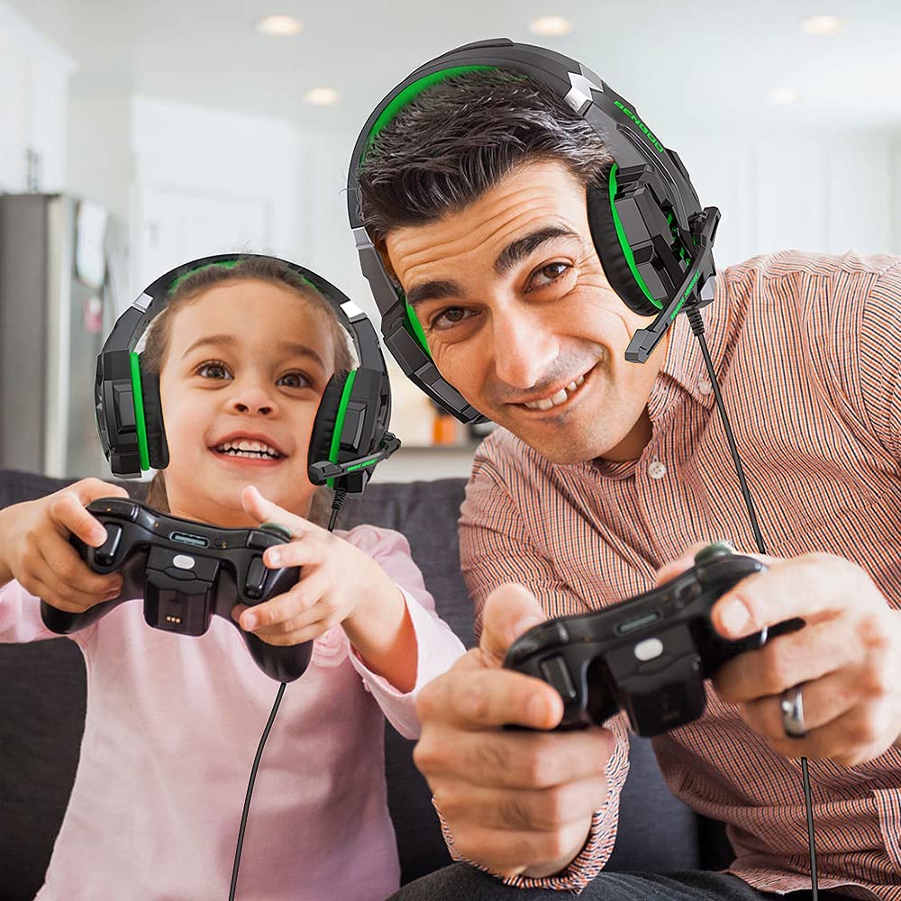 BENGOO G9000 Stereo Gaming Headset for PS4 PC Xbox One PS5 Controller, Noise Cancelling Over Ear Headphones with Mic, LED Light, 7.1 Surround Sound, Soft Memory Earmuffs for Nintendo Xbox Series X|S - Flex Gamingproduct_type