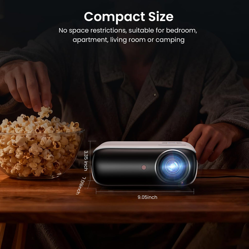 HAPPRUN Native 1080P Projector, Bluetooth Home Theater Movie Projector with Built-in Speaker, Compatible with Smartphone, HDMI, Fire Stick, PS5, Indoor & Outdoor Use - Without Google TV System - Flex Gamingproduct_type