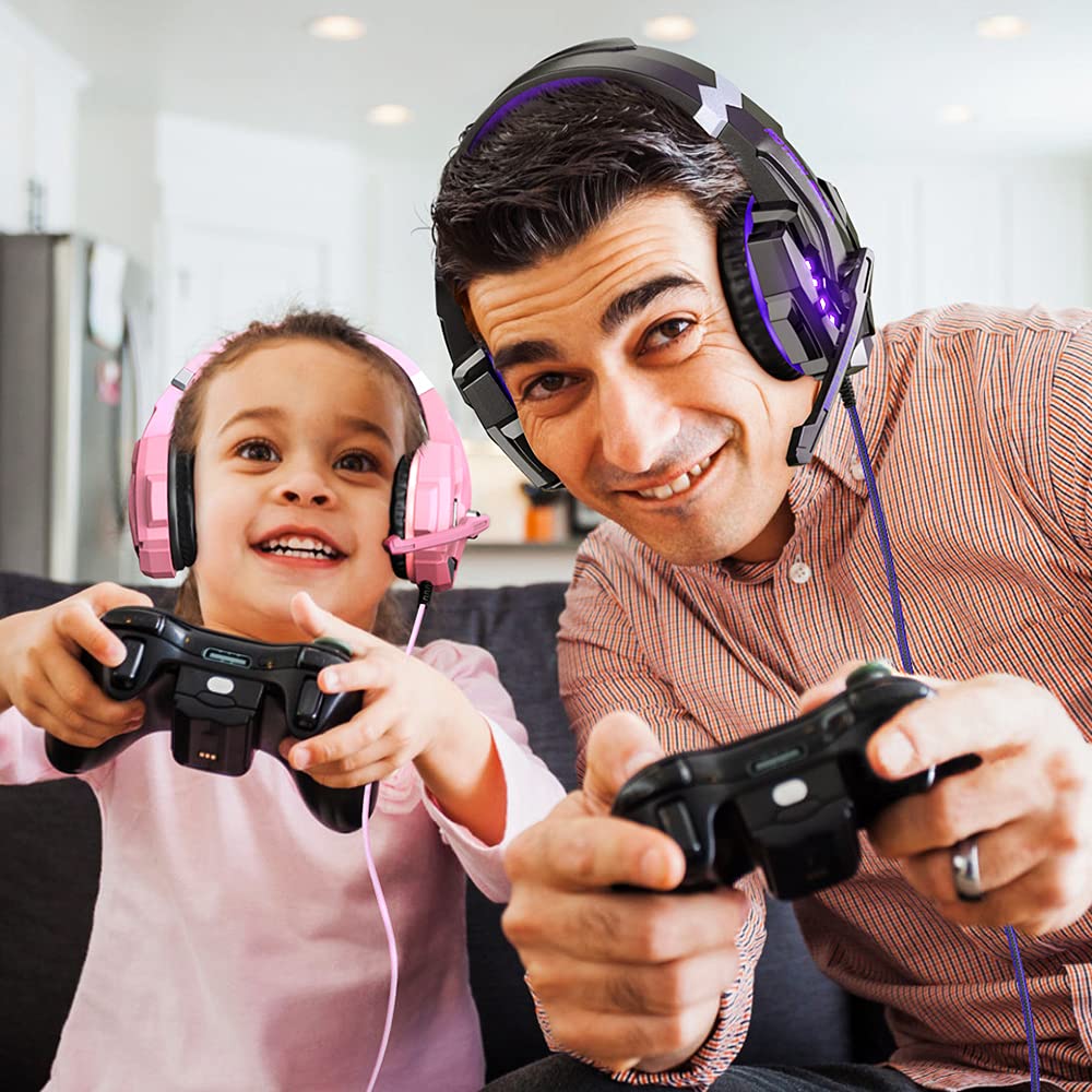 BENGOO G9000 Stereo Gaming Headset for PS4 PC Xbox One PS5 Controller, Noise Cancelling Over Ear Headphones with Mic, LED Light, 7.1 Surround Sound, Soft Memory Earmuffs for Nintendo Xbox Series X|S - Flex Gamingproduct_type