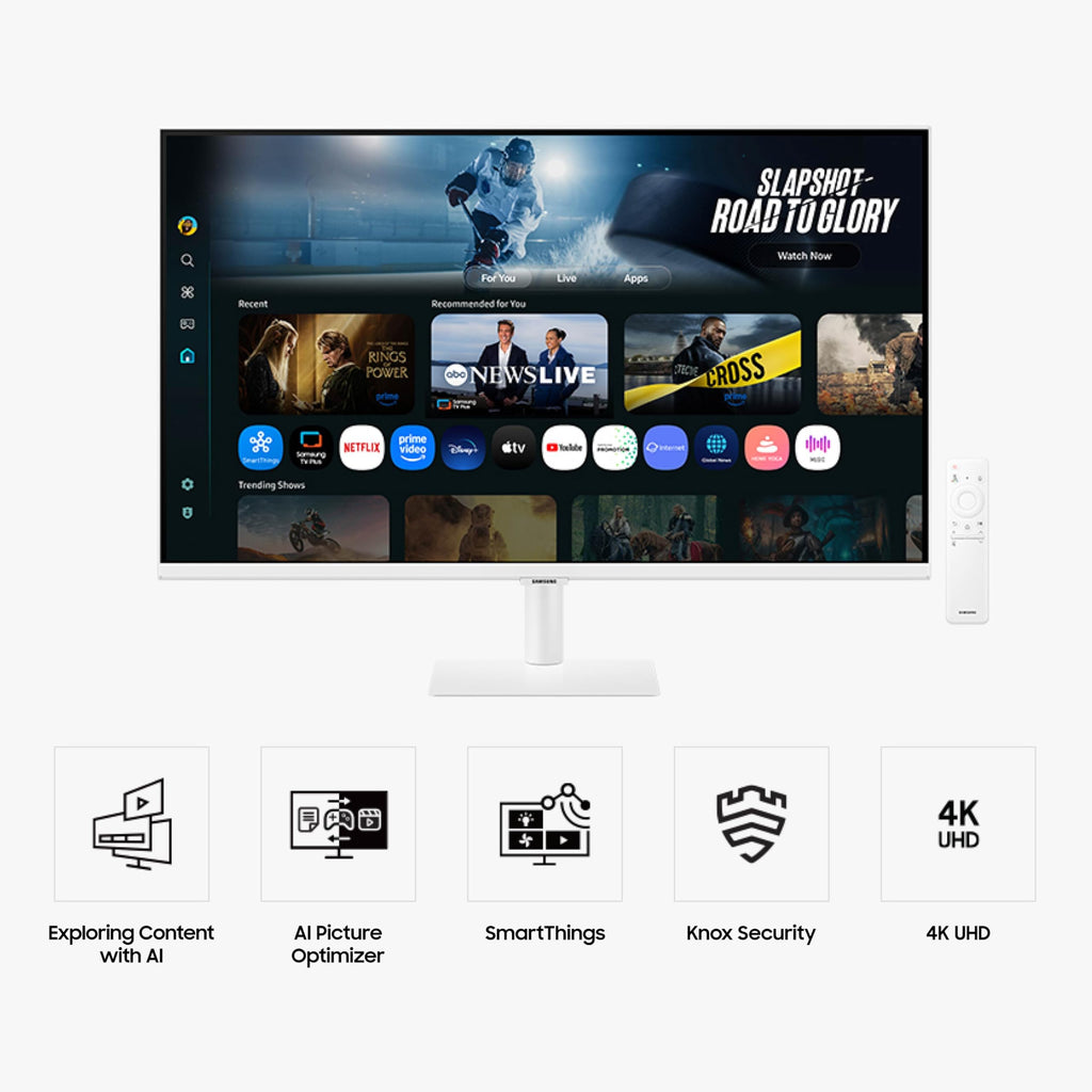 Samsung 43” Smart Monitor M7 (M70F) 4K UHD Display, Samsung Vision AI, Smart TV Apps, Gaming Hub, USB-C, HDMI and USB-A, Black, LS43FM702UNXZA, 2025 - Flex Gamingproduct_type