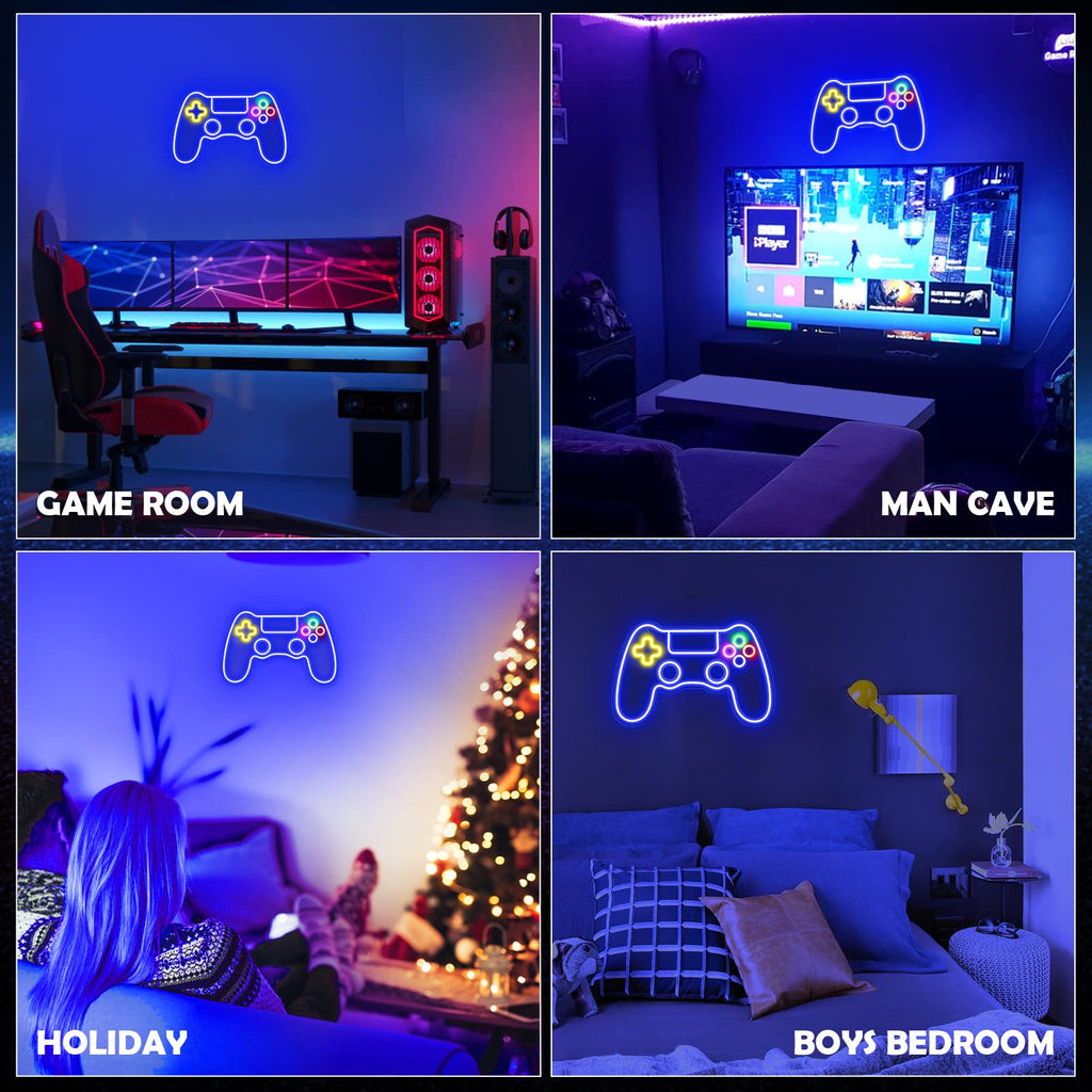 Kavaas Gamer Neon Sign, UV Printed Gaming Neon Sign for Gamer Room Decor - LED Video Game Neon Lights for Bedroom Boys, Gaming Wall decor - Best Gamer Gifts for Teenage Boys, Christmas - Flex Gamingproduct_type