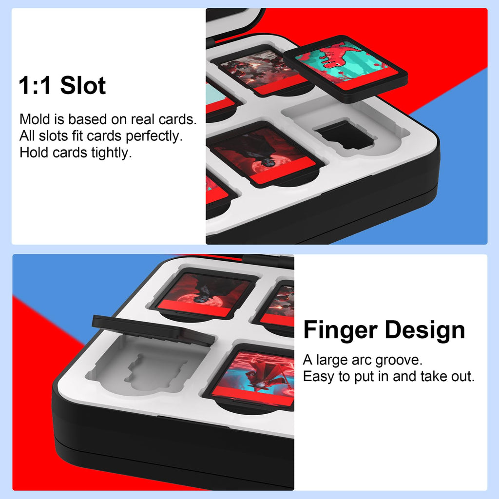 QuoLumPIA 96 Game Case - for Nintendo Switch 2/OLED/Lite Cartridge storage with 96 Game Card Slots & 160 Micro SD Card Slots, Black, Hard Shell, Silicone Lining, Magnetic snap, Travel, Gift, Party - Flex Gamingproduct_type
