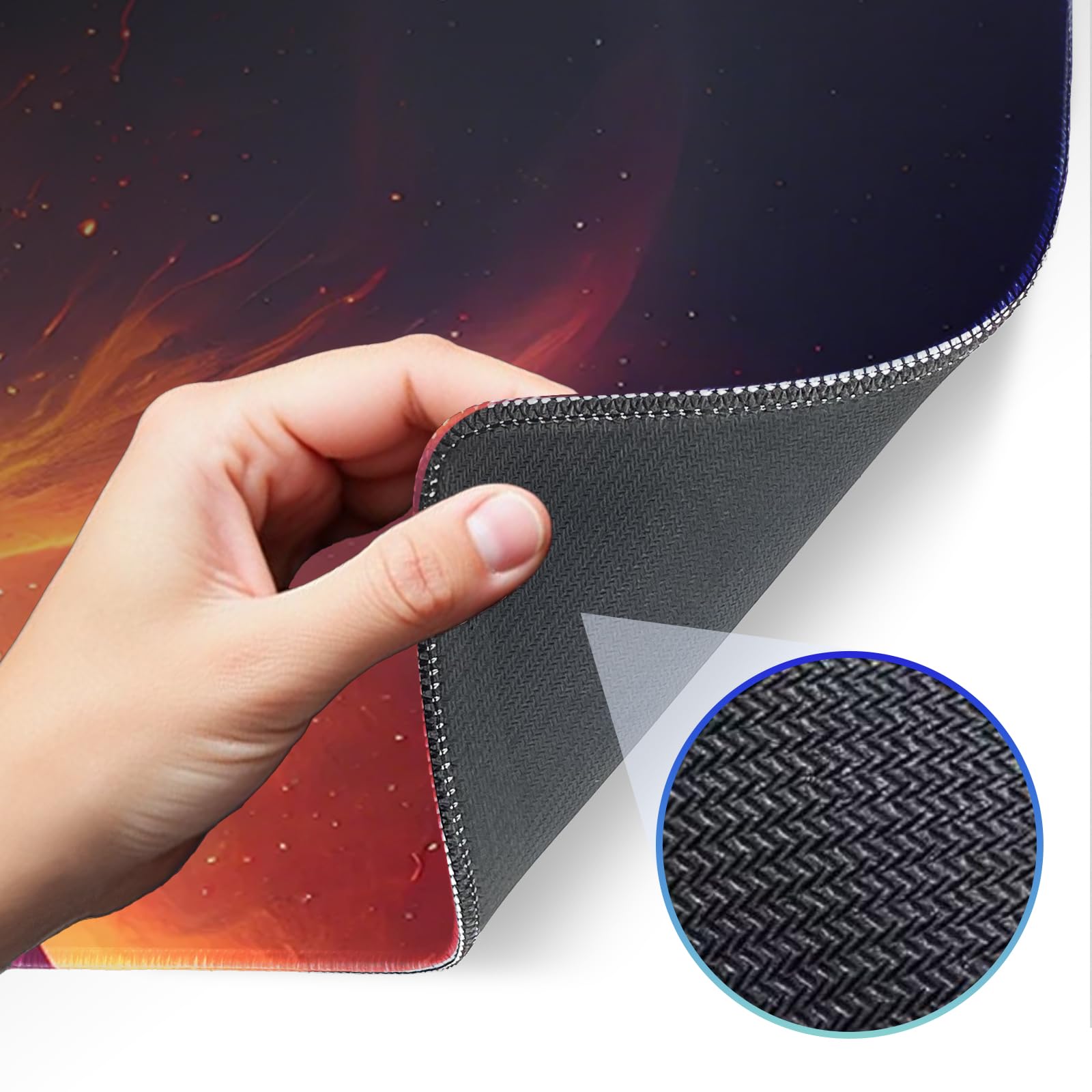 Japanese Dark Red Moon Gaming Mouse Pad, Extended Mouse Pad with Non-Slip Base, Full Keyboard Pad with Stitched Edges, Large Desk Pad for Gaming, Office, Home 31.5 x 11.8 Inch - Flex Gamingproduct_type