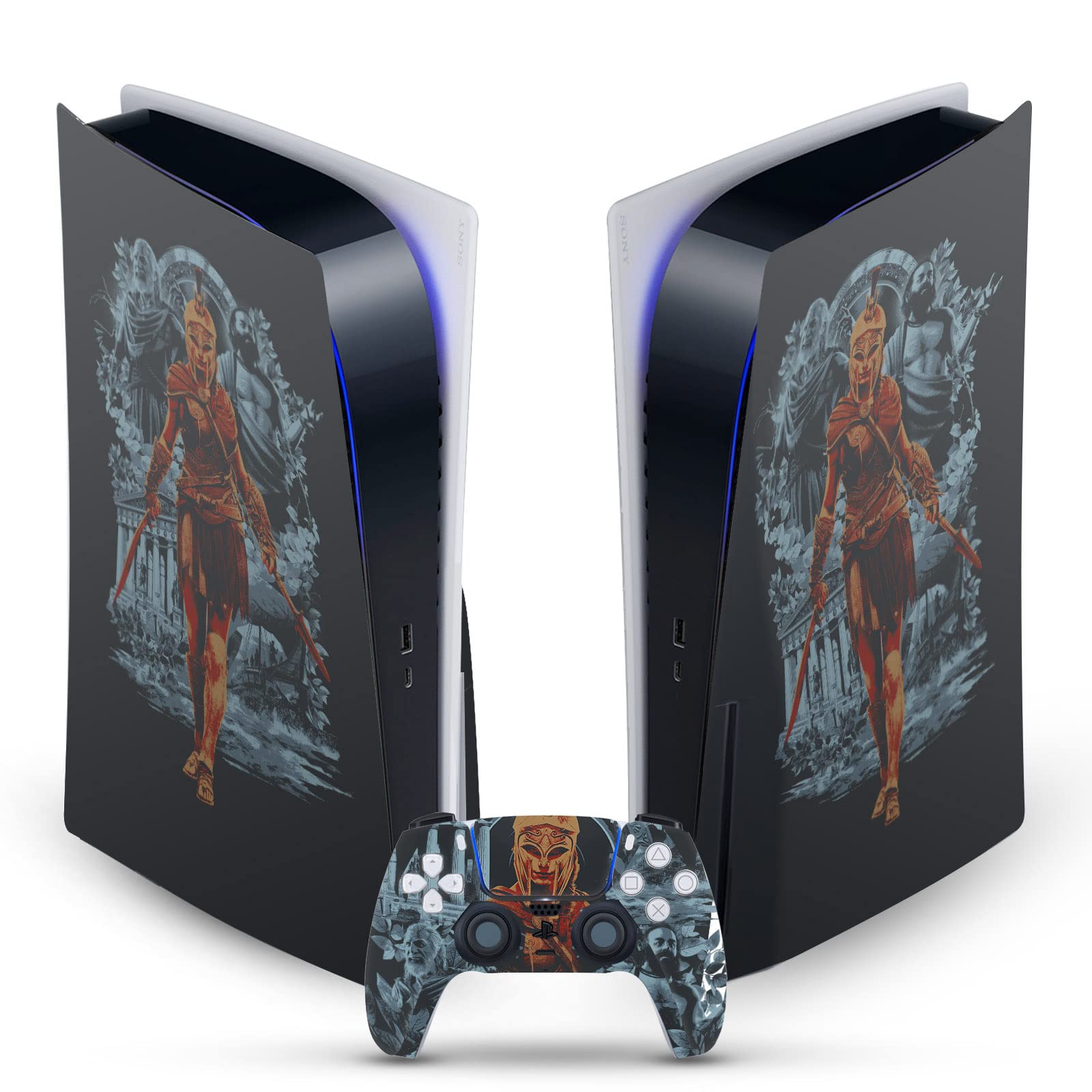 Alexios with Spear Odyssey Artwork Matte Vinyl Faceplate Sticker Gaming Skin Case Cover Compatible with Sony Playstation 5 PS5 Disc Edition Console & DualSense Controller - Flex Gamingproduct_type